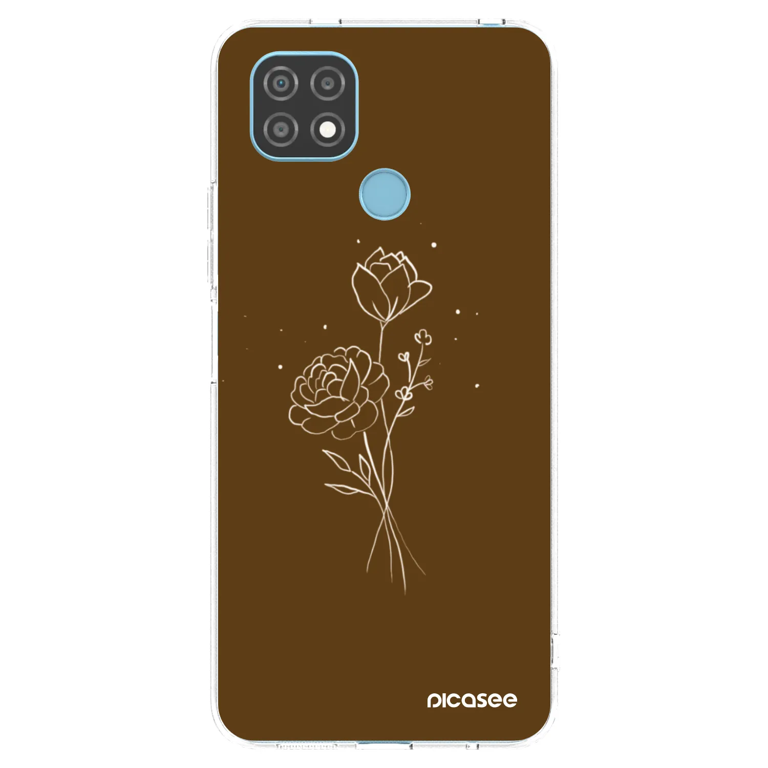 Picasee silikonový průhledný obal pro Realme C21 - Brown flowers