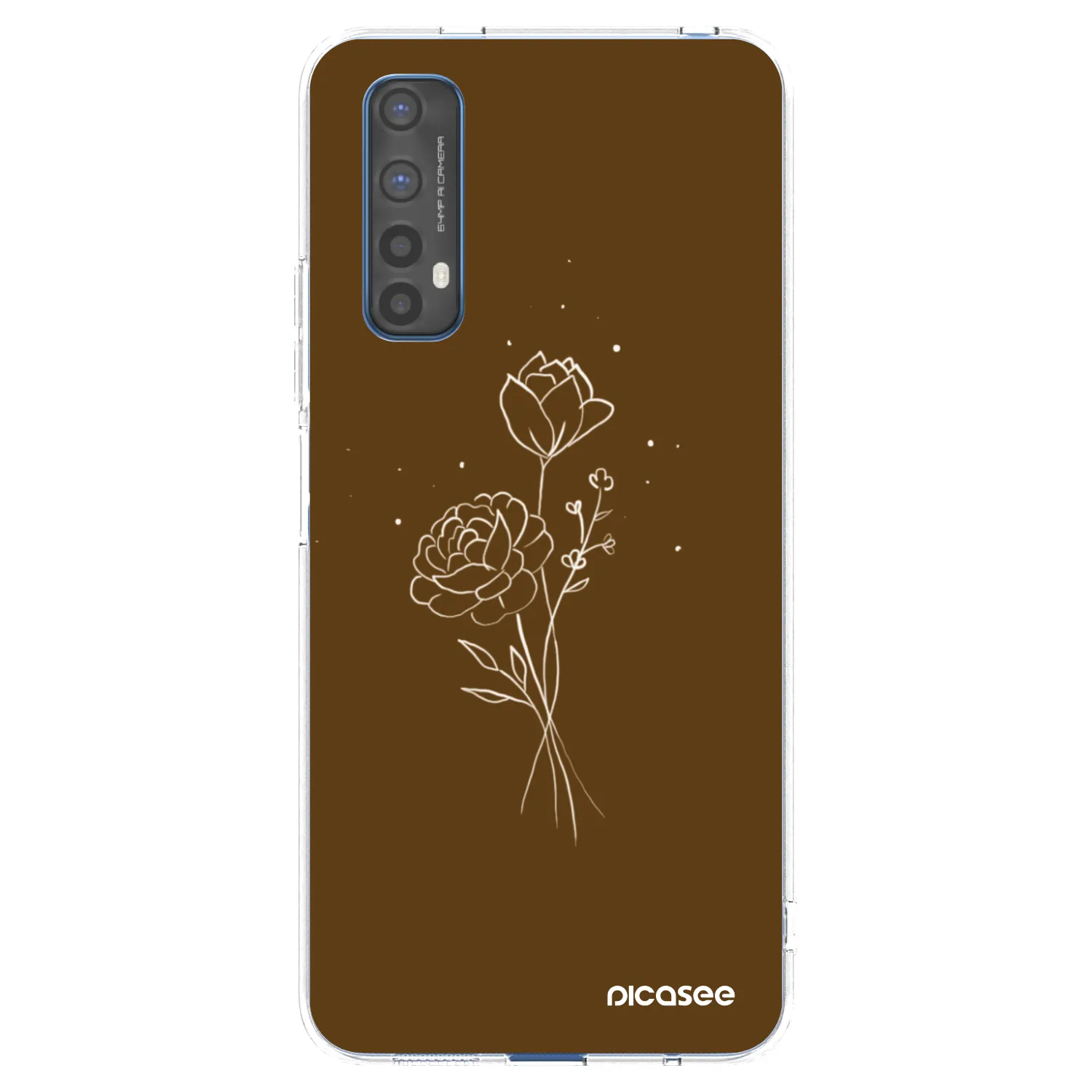 Picasee silikonový průhledný obal pro Realme 7 - Brown flowers