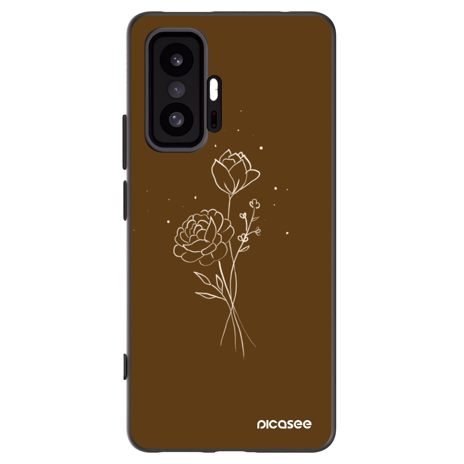 Picasee silikonový černý obal pro Xiaomi 11T - Brown flowers