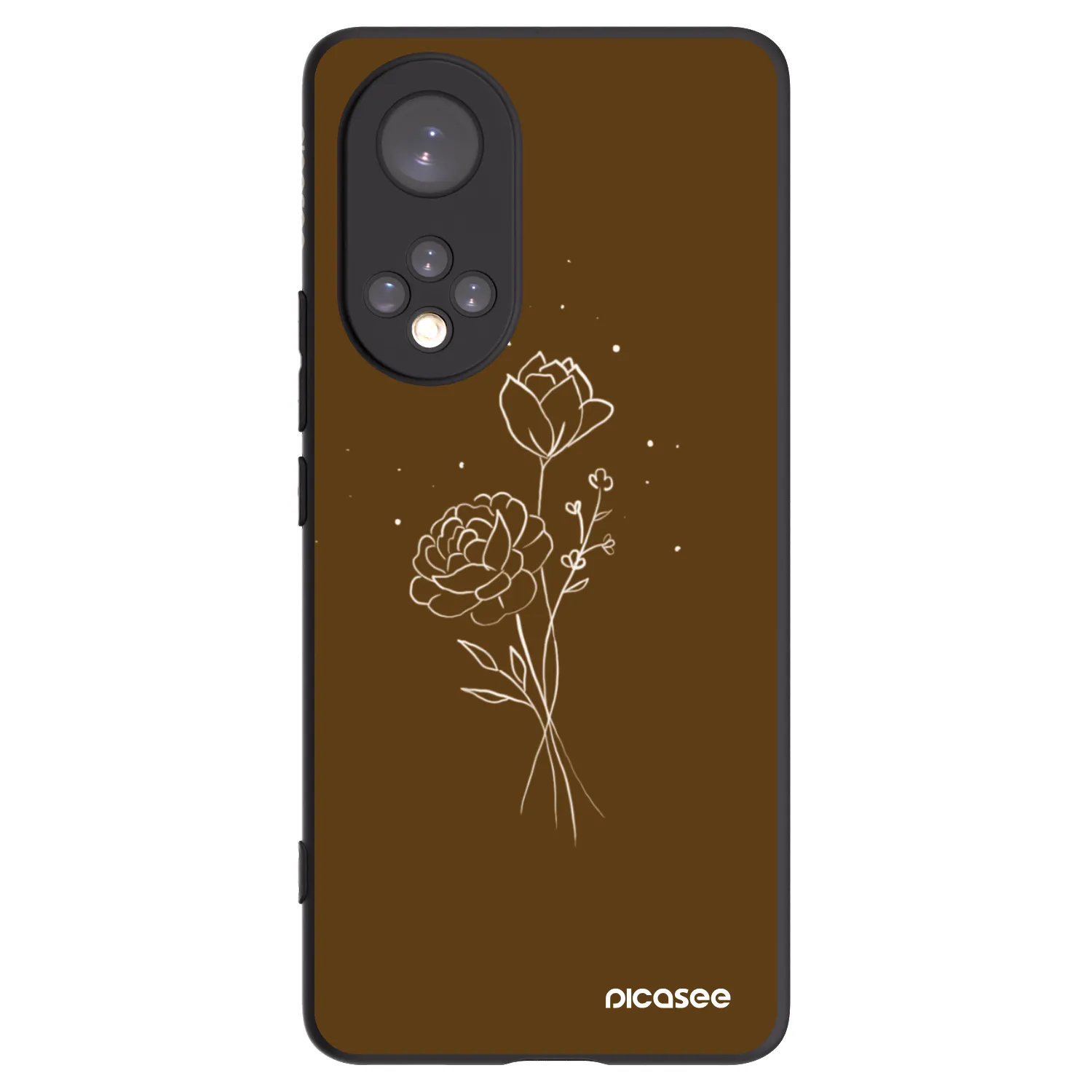 Picasee silikonový černý obal pro Honor 50 5G - Brown flowers
