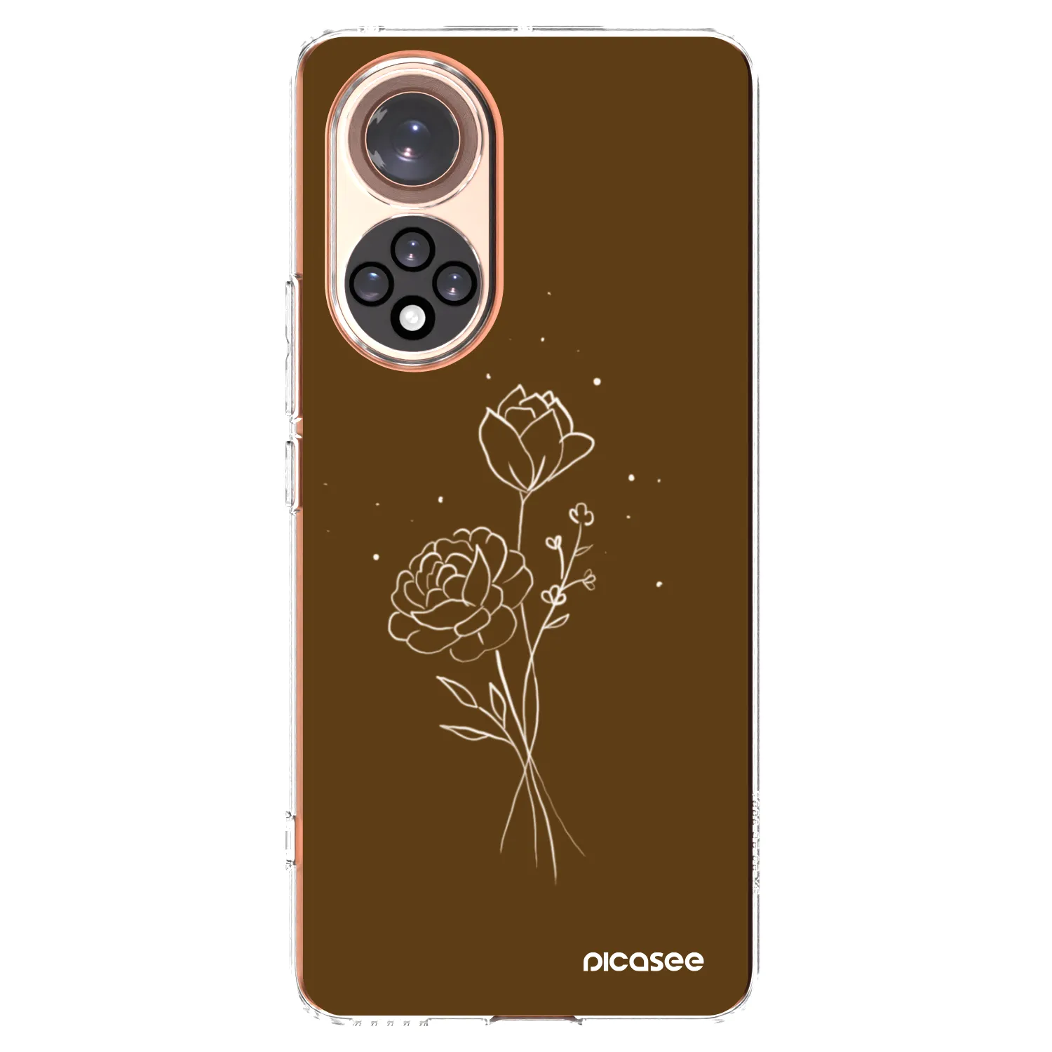 Picasee silikonový průhledný obal pro Huawei Nova 9 - Brown flowers