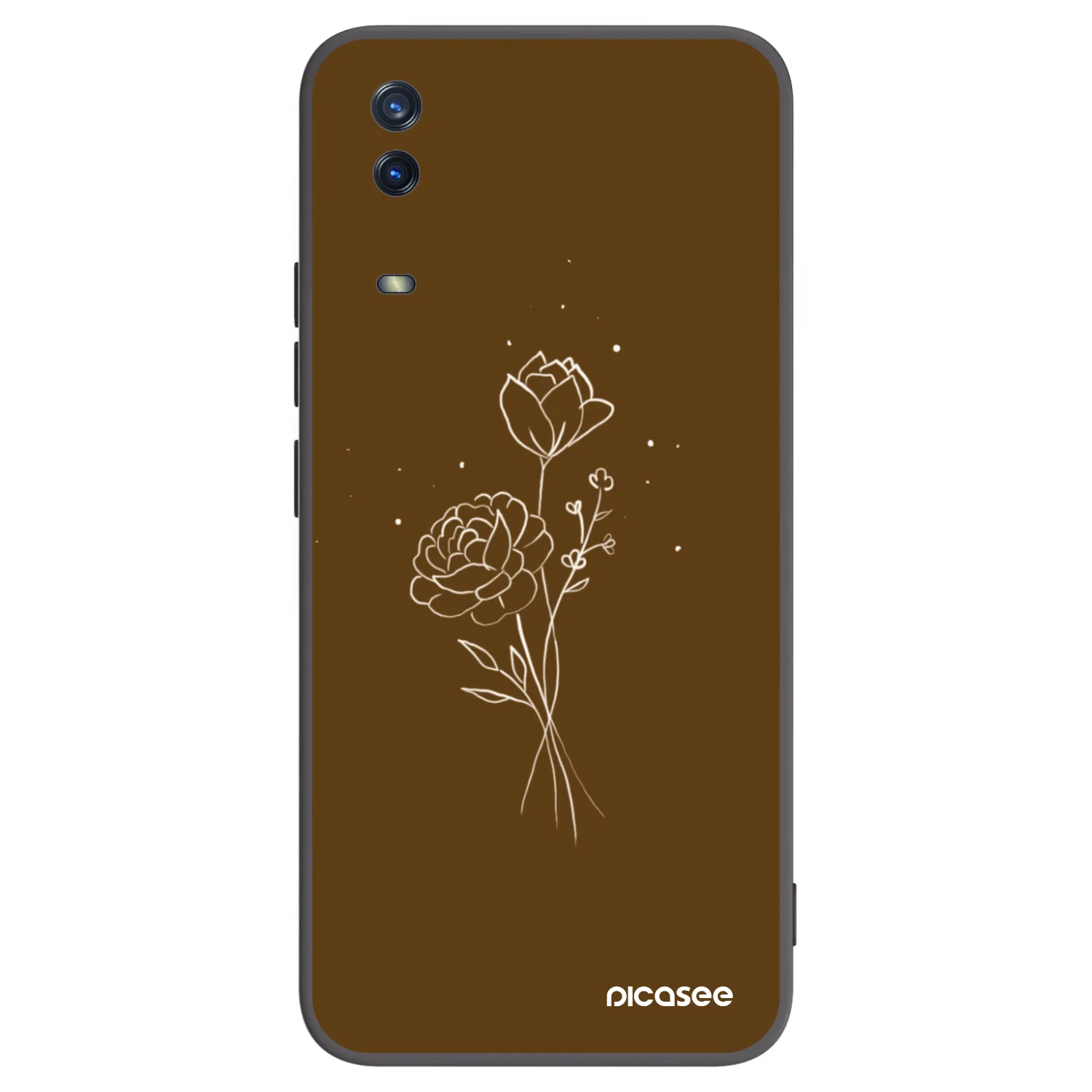 Picasee silikonový černý obal pro Vivo Y11s - Brown flowers