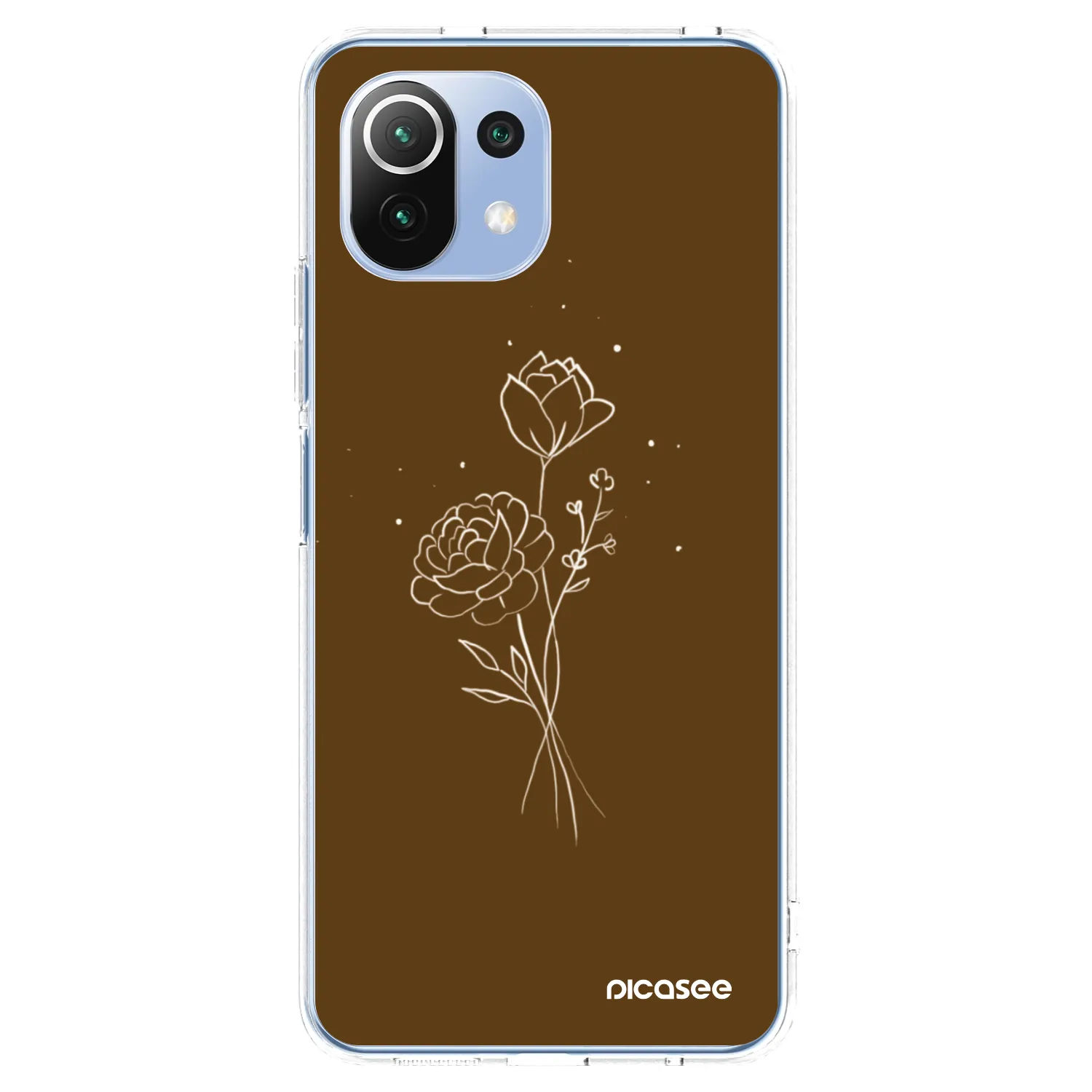 Picasee silikonový průhledný obal pro Xiaomi 11 Lite 5G NE - Brown flowers