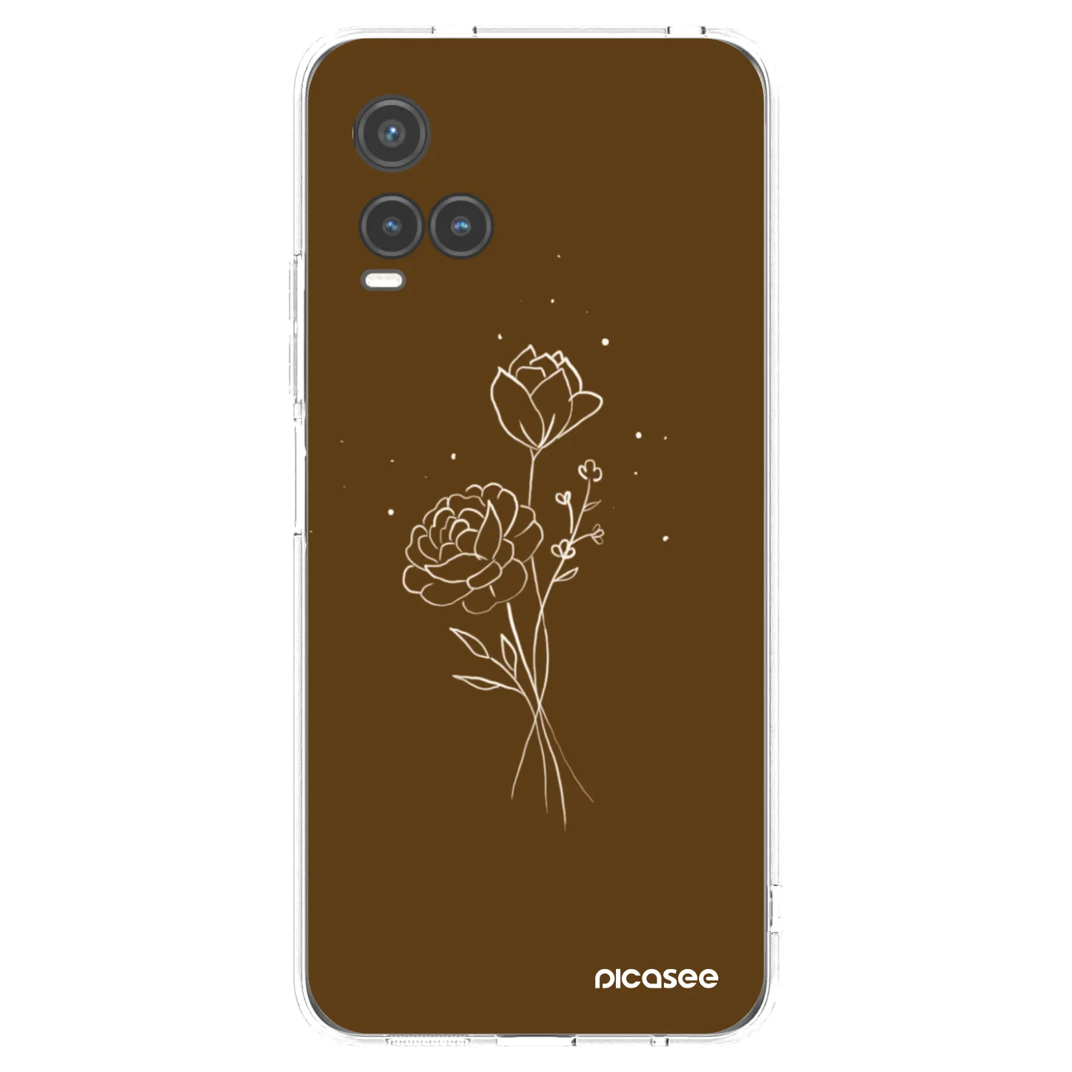 Picasee silikonový průhledný obal pro Vivo Y33s - Brown flowers