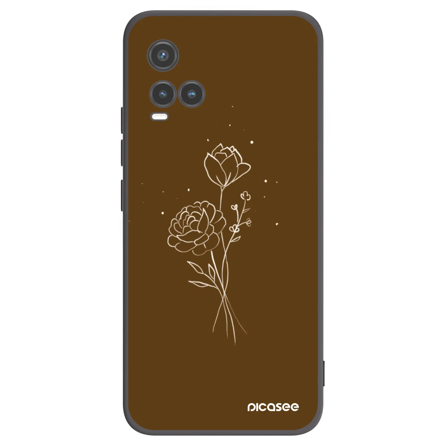 Picasee silikonový černý obal pro Vivo Y33s - Brown flowers