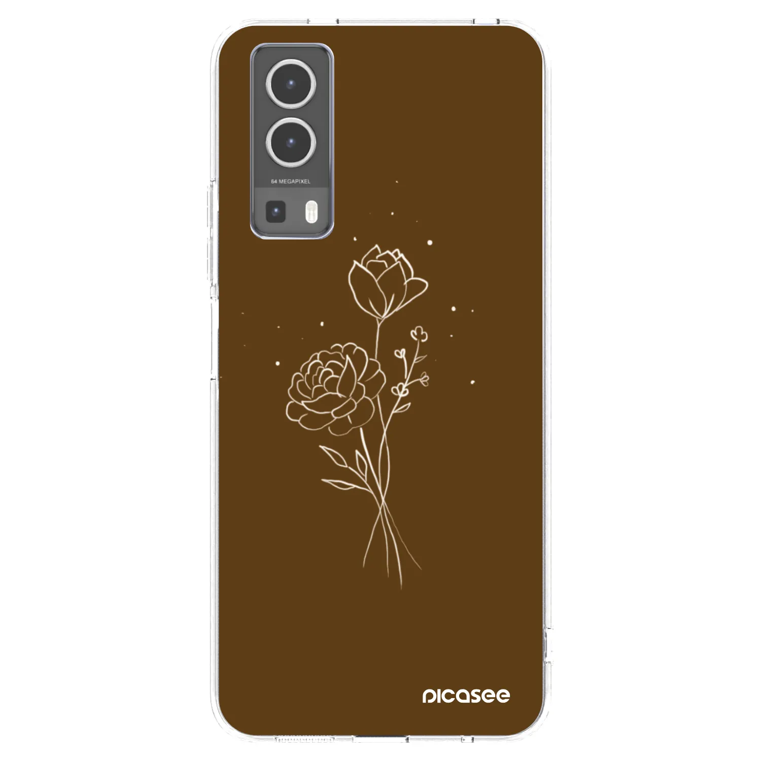 Picasee silikonový průhledný obal pro Vivo Y72 5G - Brown flowers