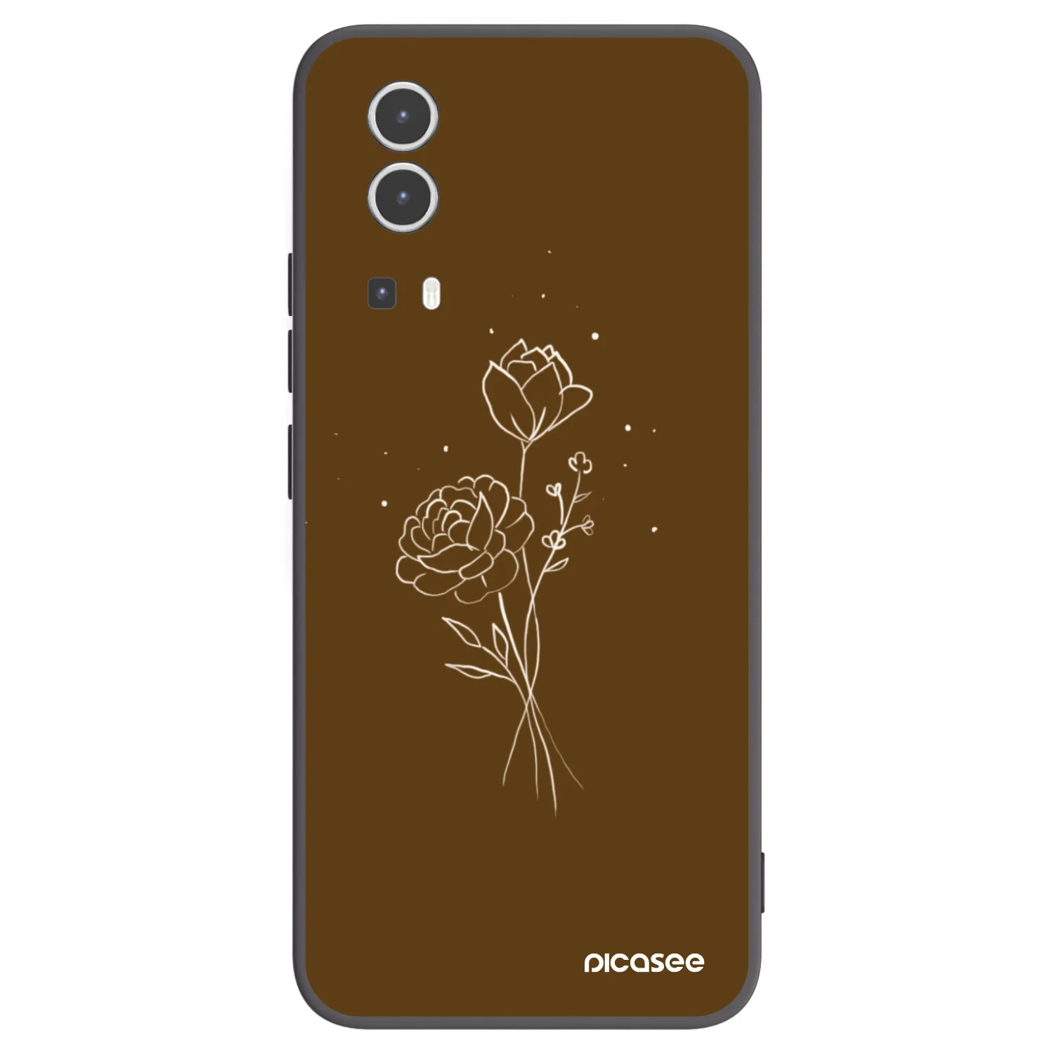 Picasee silikonový černý obal pro Vivo Y72 5G - Brown flowers