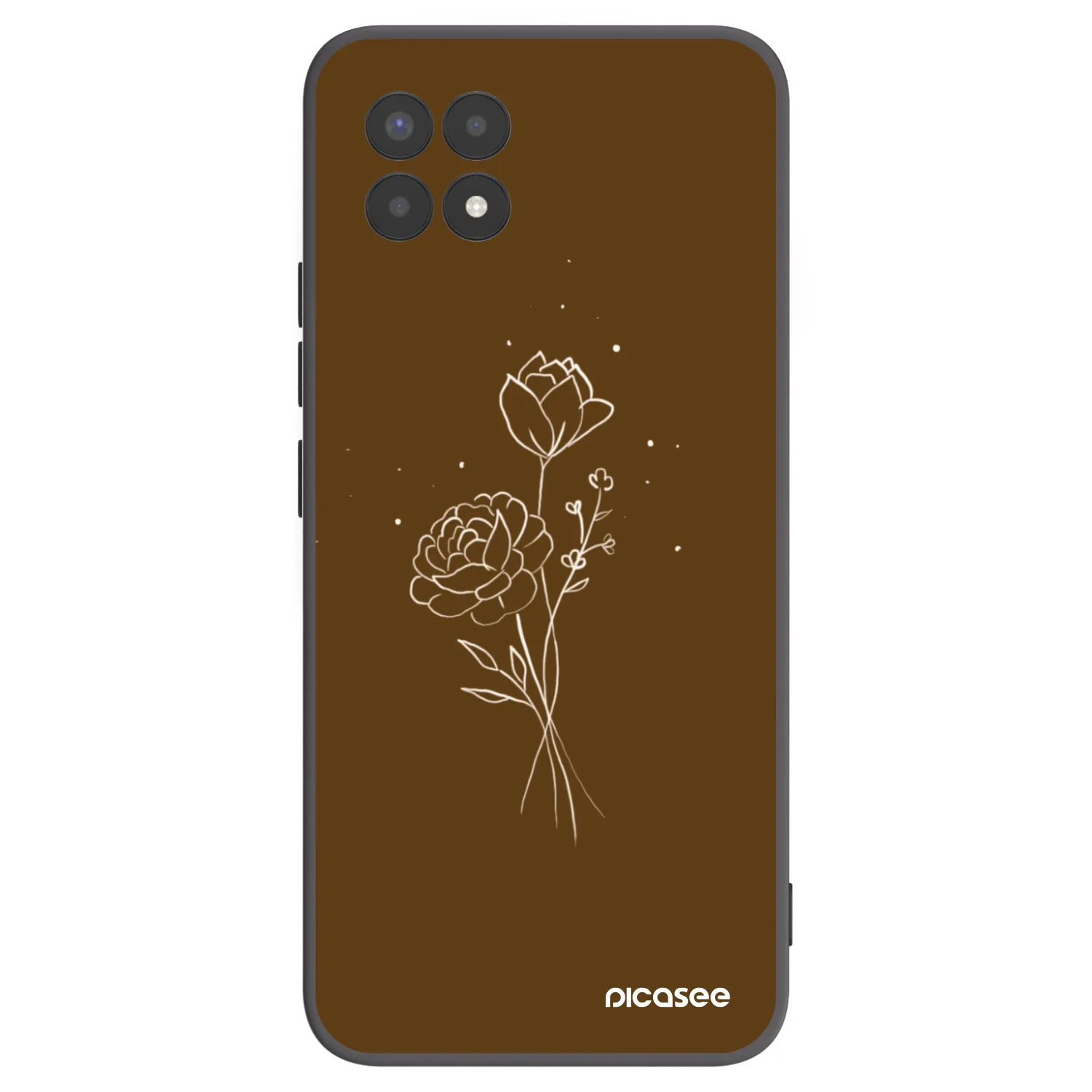 Picasee silikonový černý obal pro Realme 8i - Brown flowers
