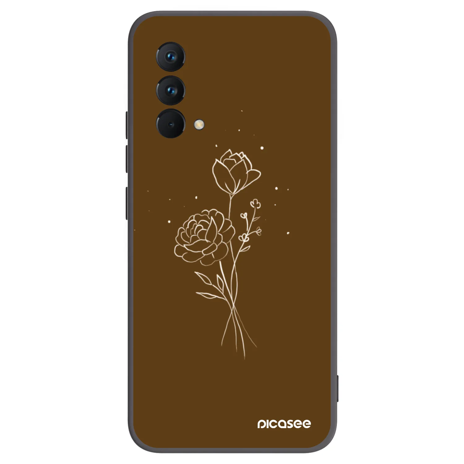 Picasee silikonový černý obal pro Realme GT Master Edition 5G - Brown flowers
