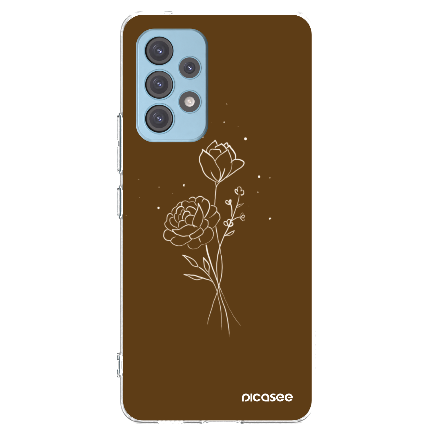 Picasee silikonový průhledný obal pro Samsung Galaxy A53 5G A536 - Brown flowers