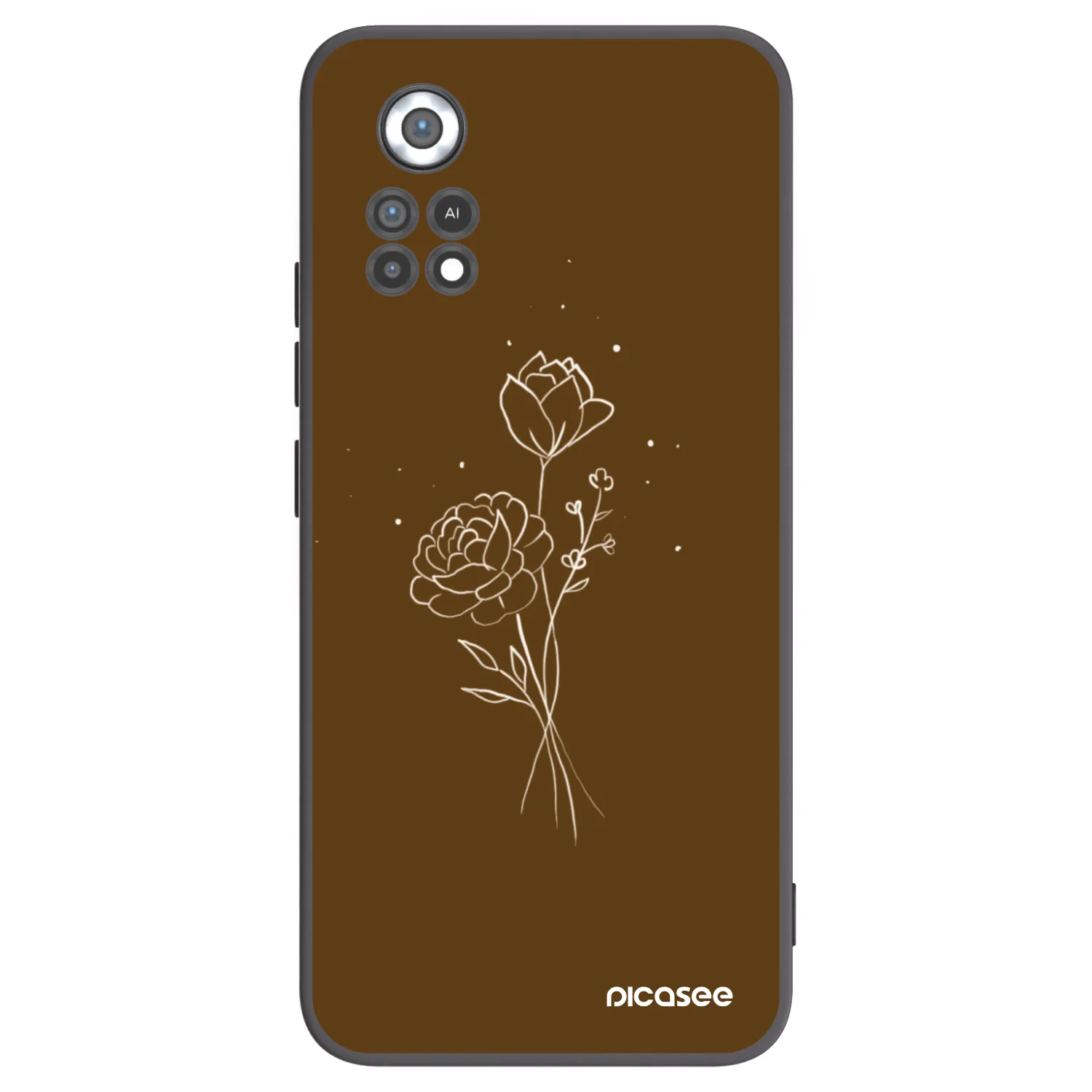 Picasee silikonový černý obal pro Xiaomi Poco X4 Pro 5G - Brown flowers