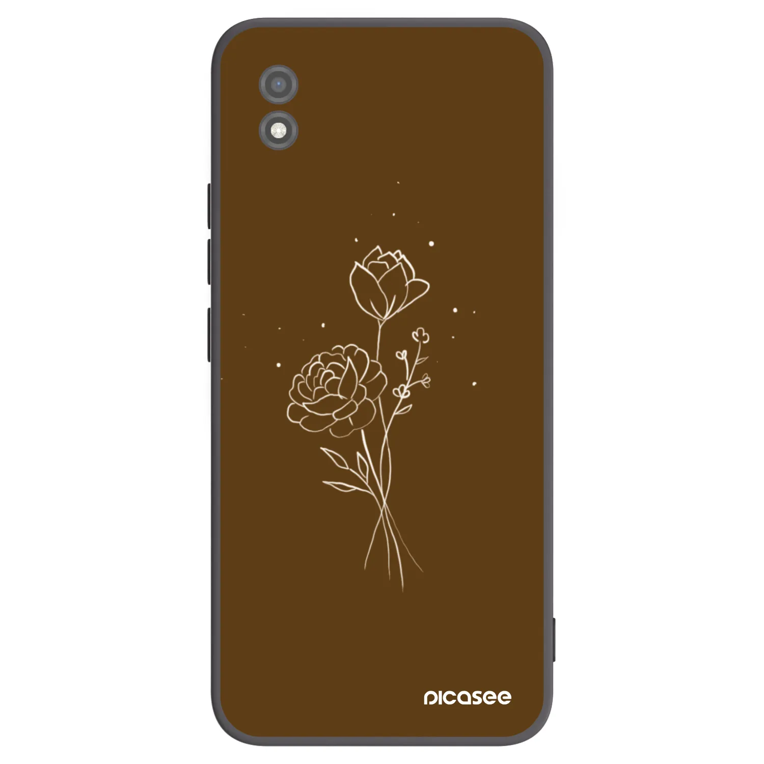 Picasee silikonový černý obal pro Realme C11 (2021) - Brown flowers
