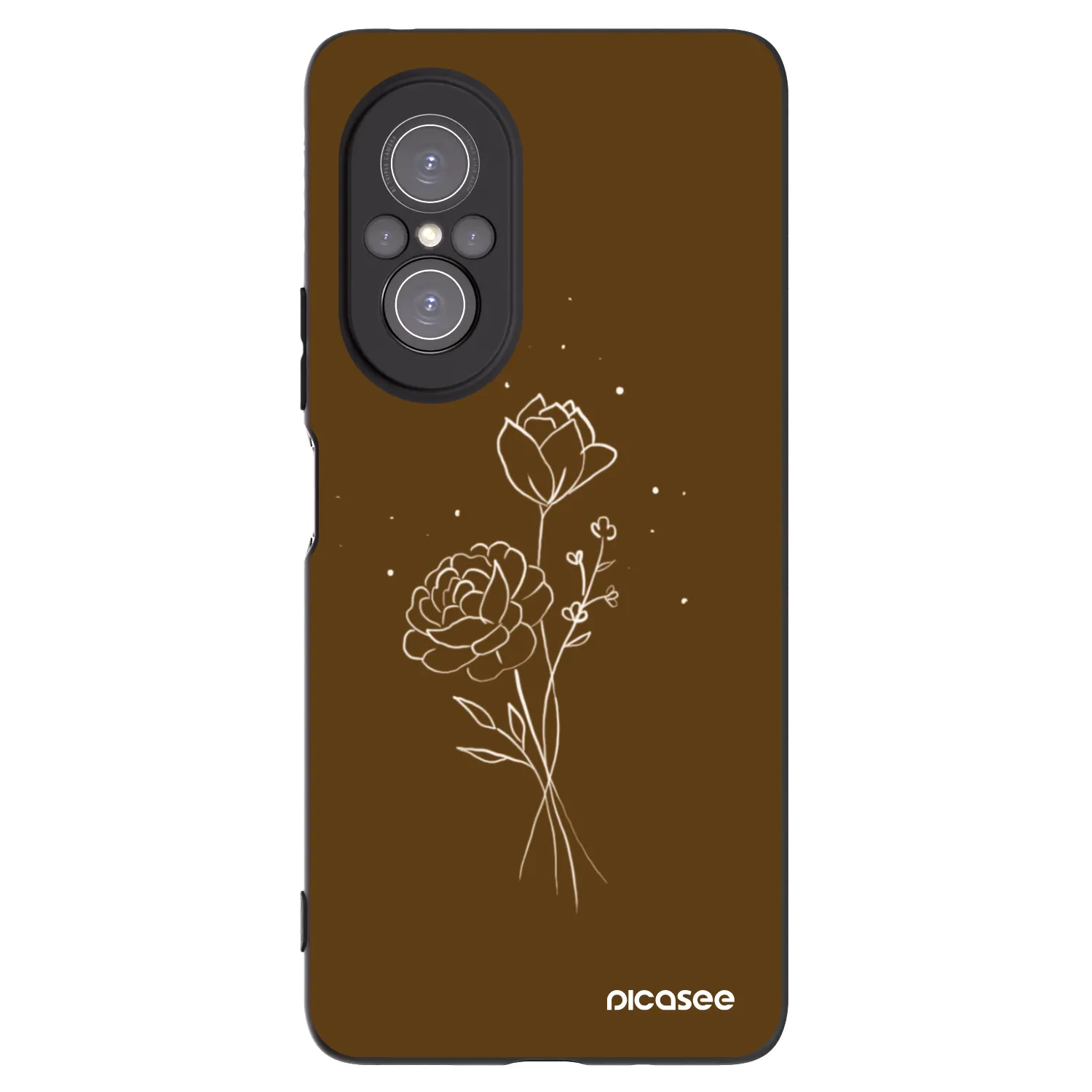 Picasee silikonový černý obal pro Huawei Nova 9 SE - Brown flowers