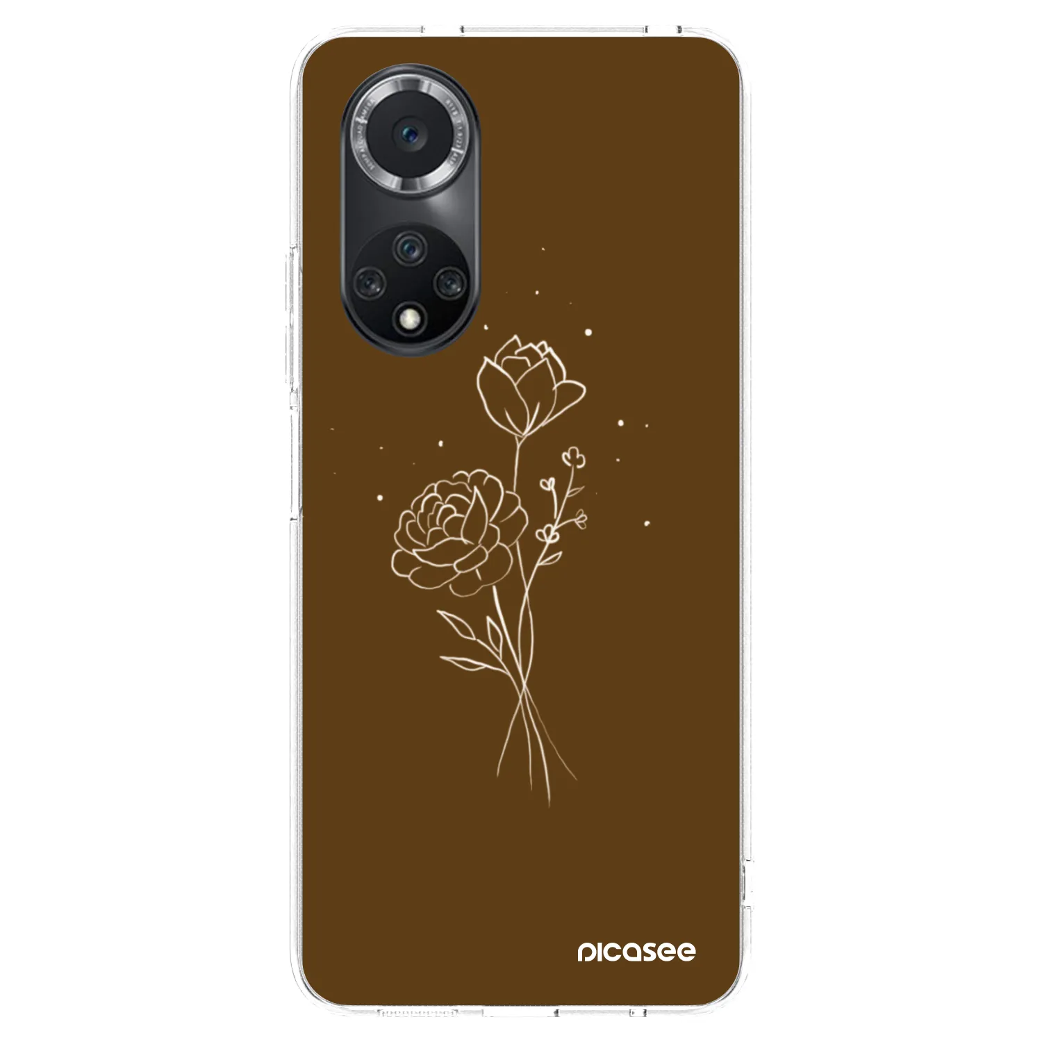 Picasee silikonový průhledný obal pro Huawei Nova 9 SE - Brown flowers