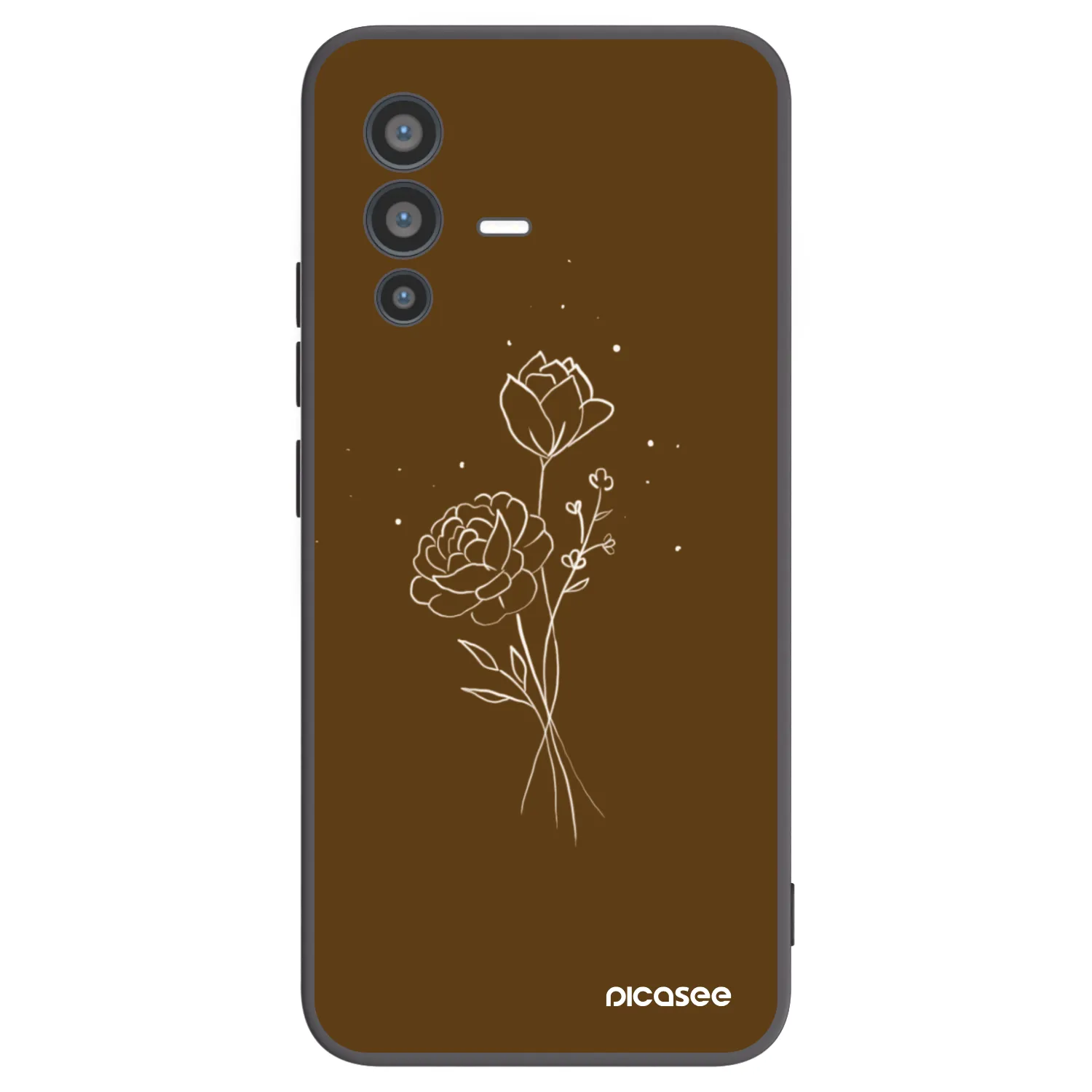 Picasee silikonový černý obal pro Vivo V23 5G - Brown flowers