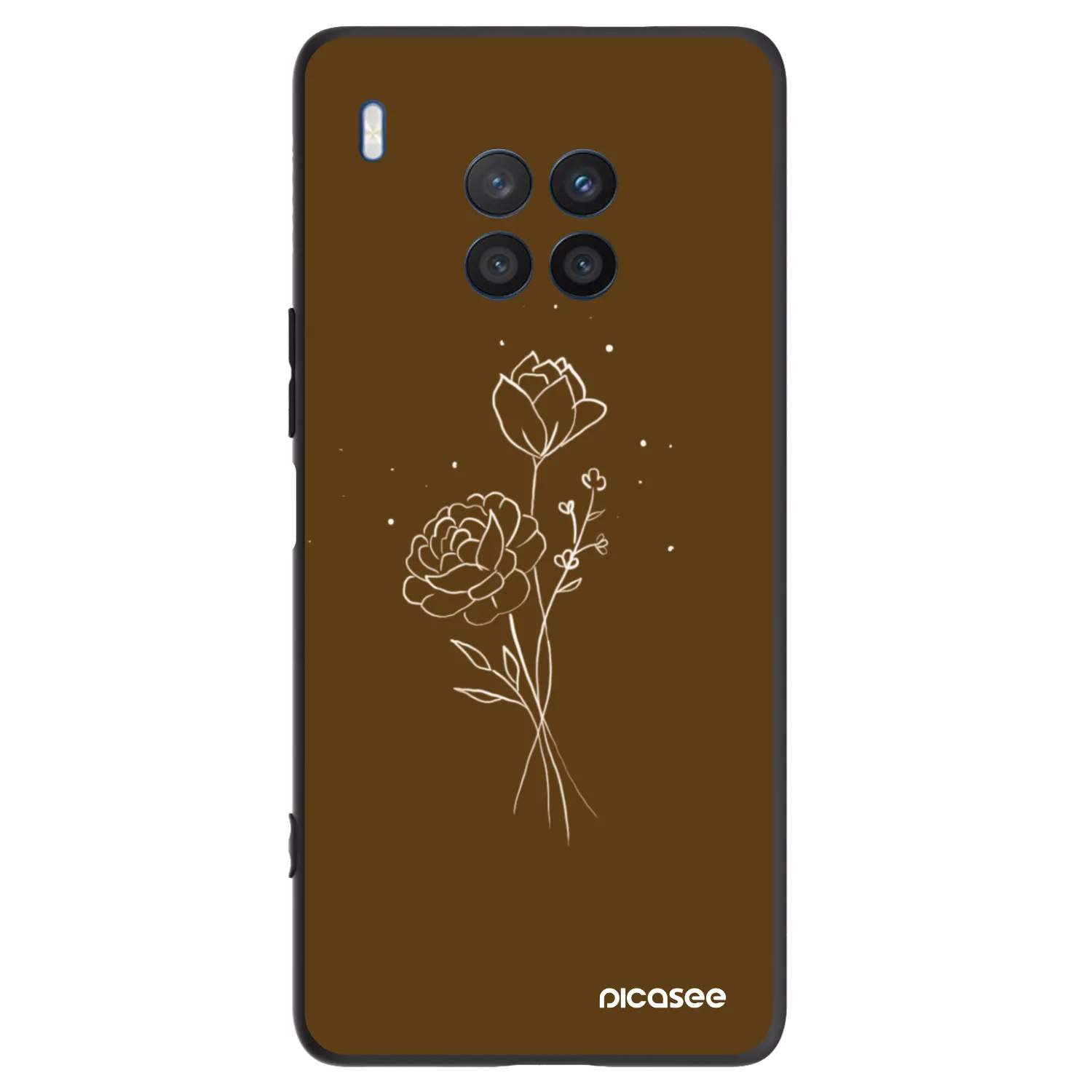 Picasee silikonový černý obal pro Honor 50 Lite - Brown flowers