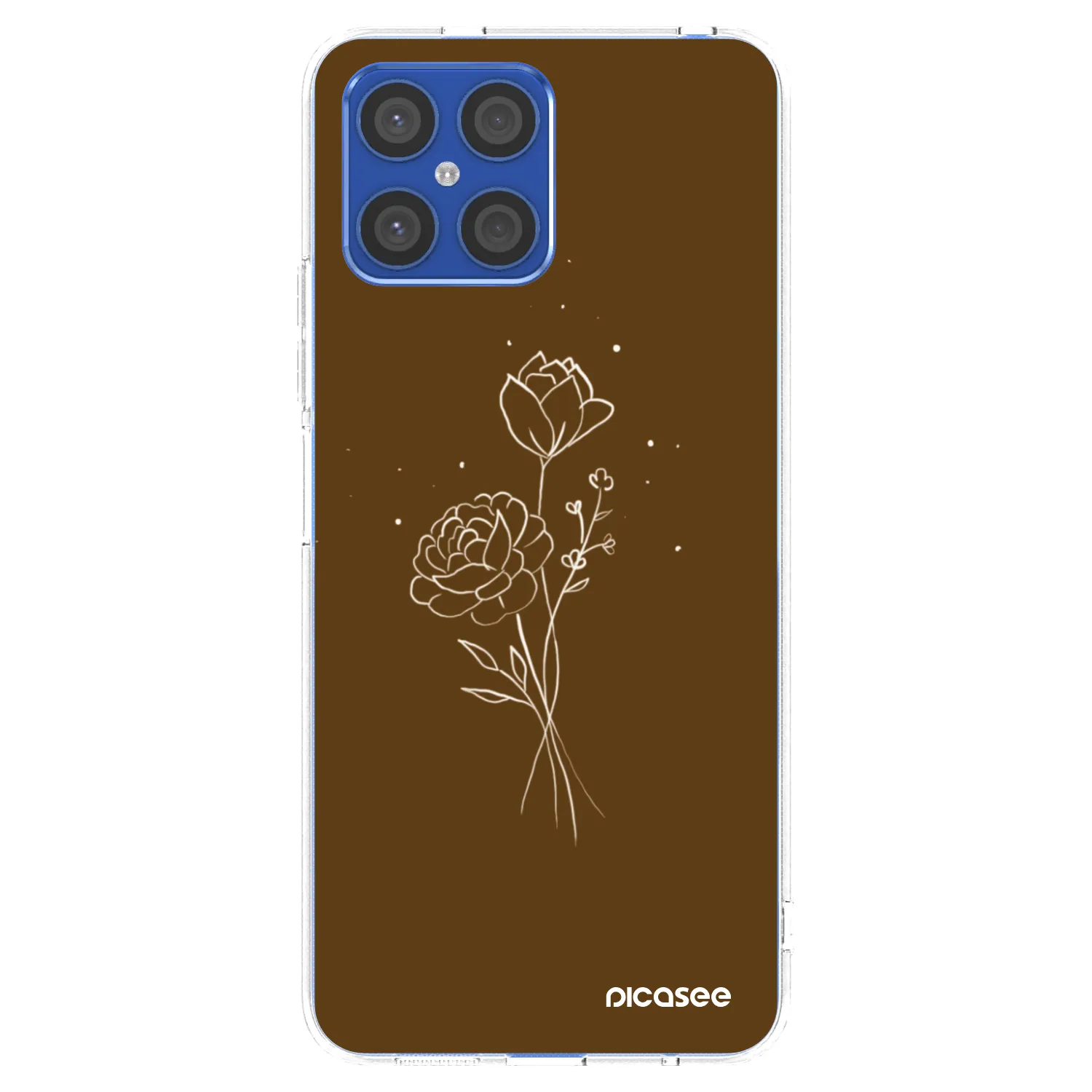 Picasee silikonový průhledný obal pro Honor X8 4G - Brown flowers