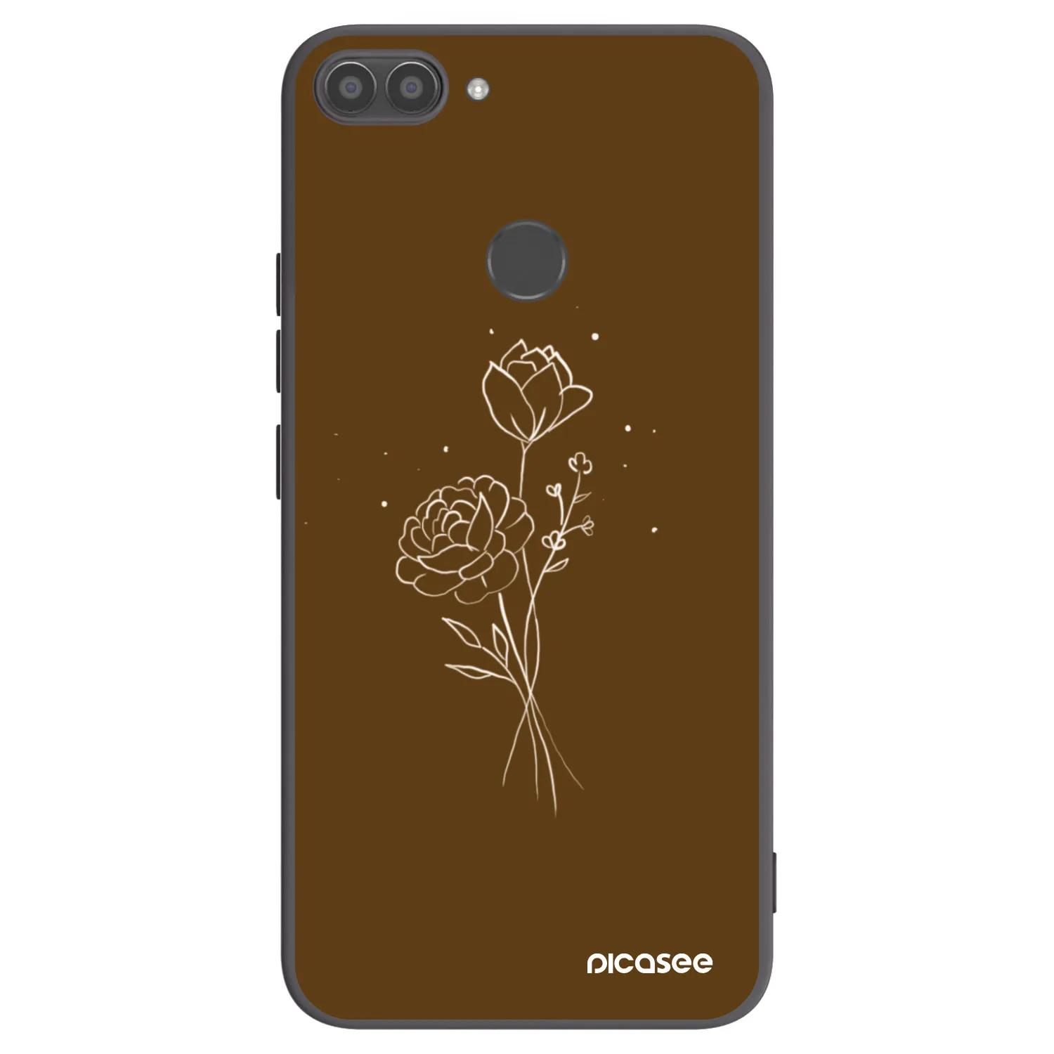 Picasee silikonový černý obal pro Huawei P Smart - Brown flowers