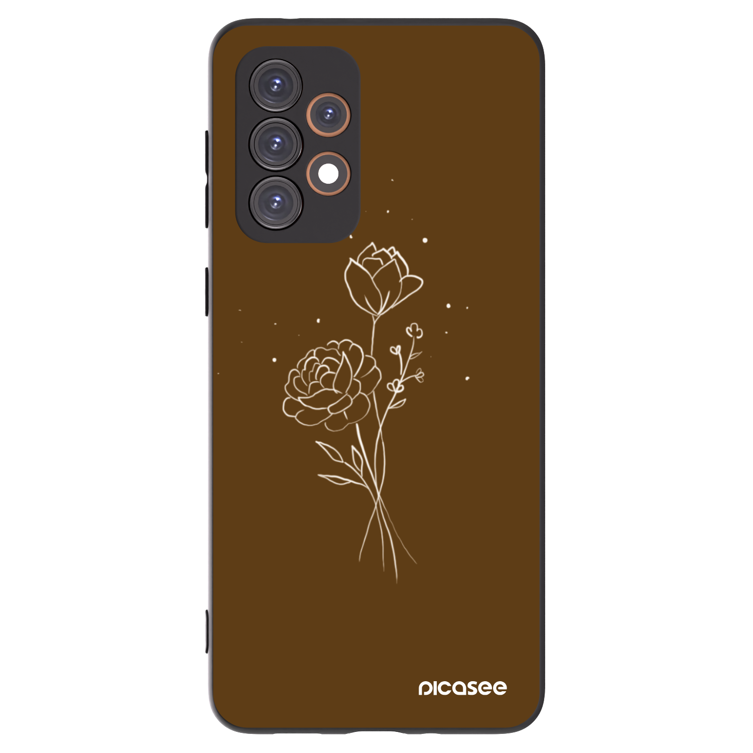 Picasee silikonový černý obal pro Samsung Galaxy A33 5G A336 - Brown flowers