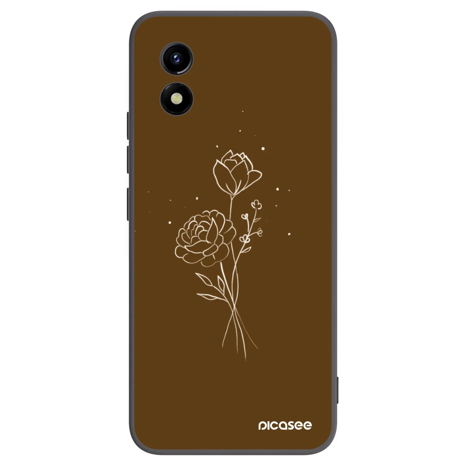 Picasee silikonový černý obal pro Vivo Y01 - Brown flowers