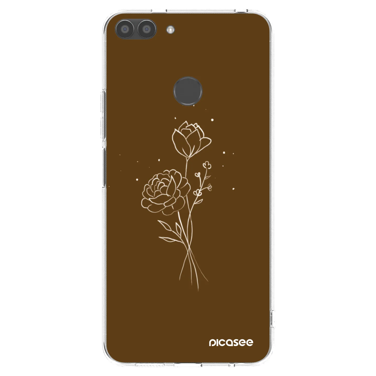 Picasee silikonový průhledný obal pro Huawei P Smart - Brown flowers