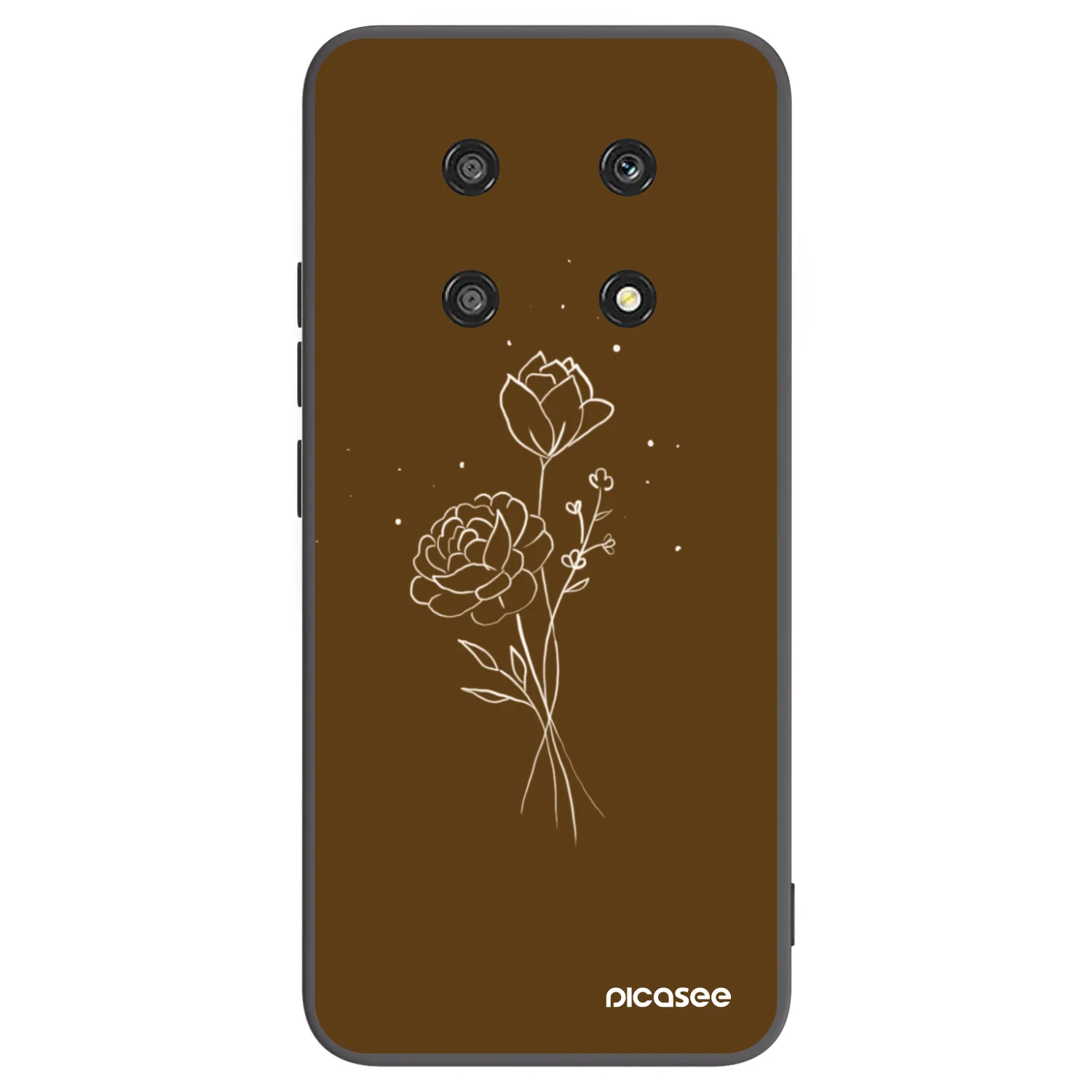 Picasee silikonový černý obal pro Honor Magic4 Lite 5G - Brown flowers