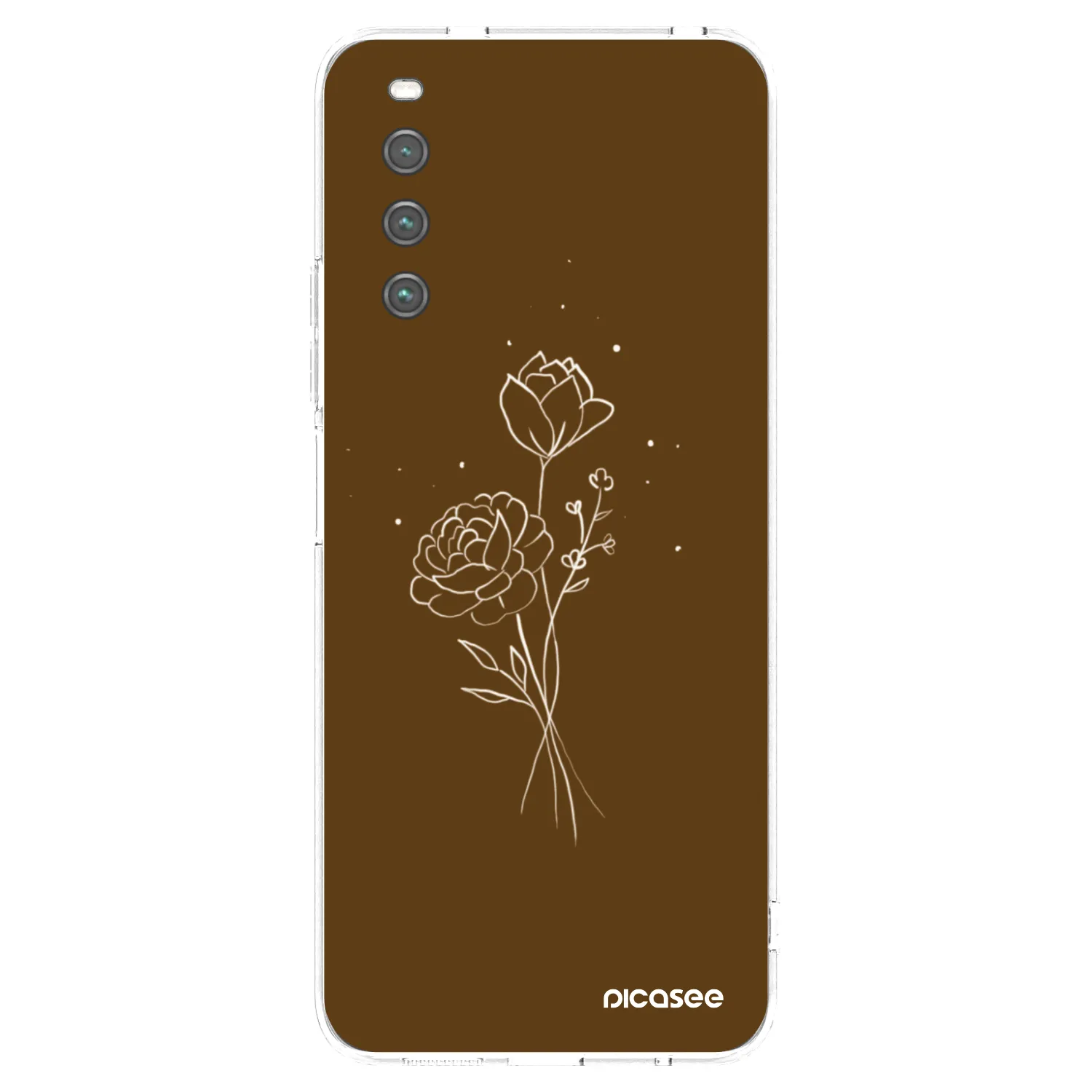 Picasee silikonový průhledný obal pro Sony Xperia 10 IV 5G - Brown flowers