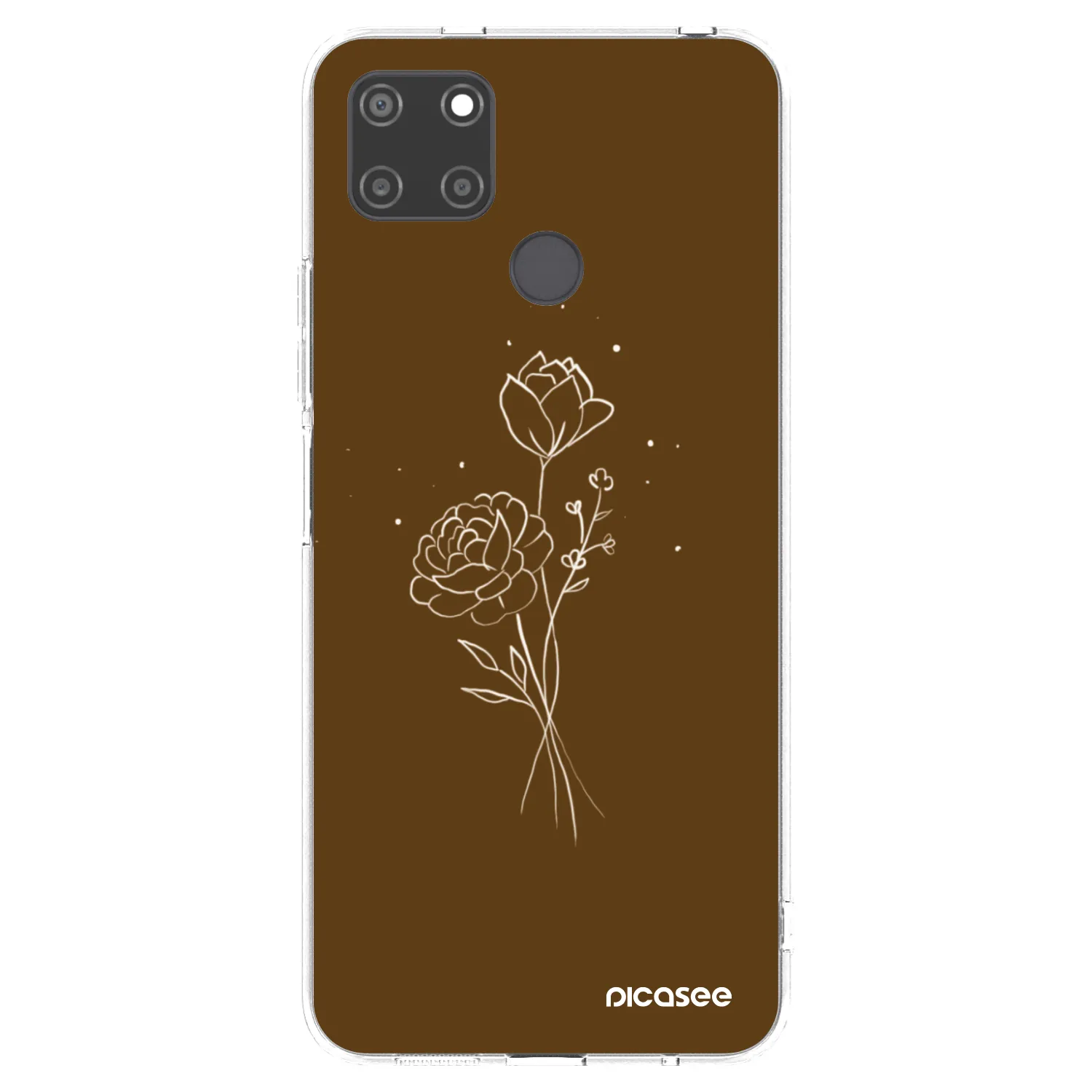 Picasee silikonový průhledný obal pro Realme C21Y - Brown flowers