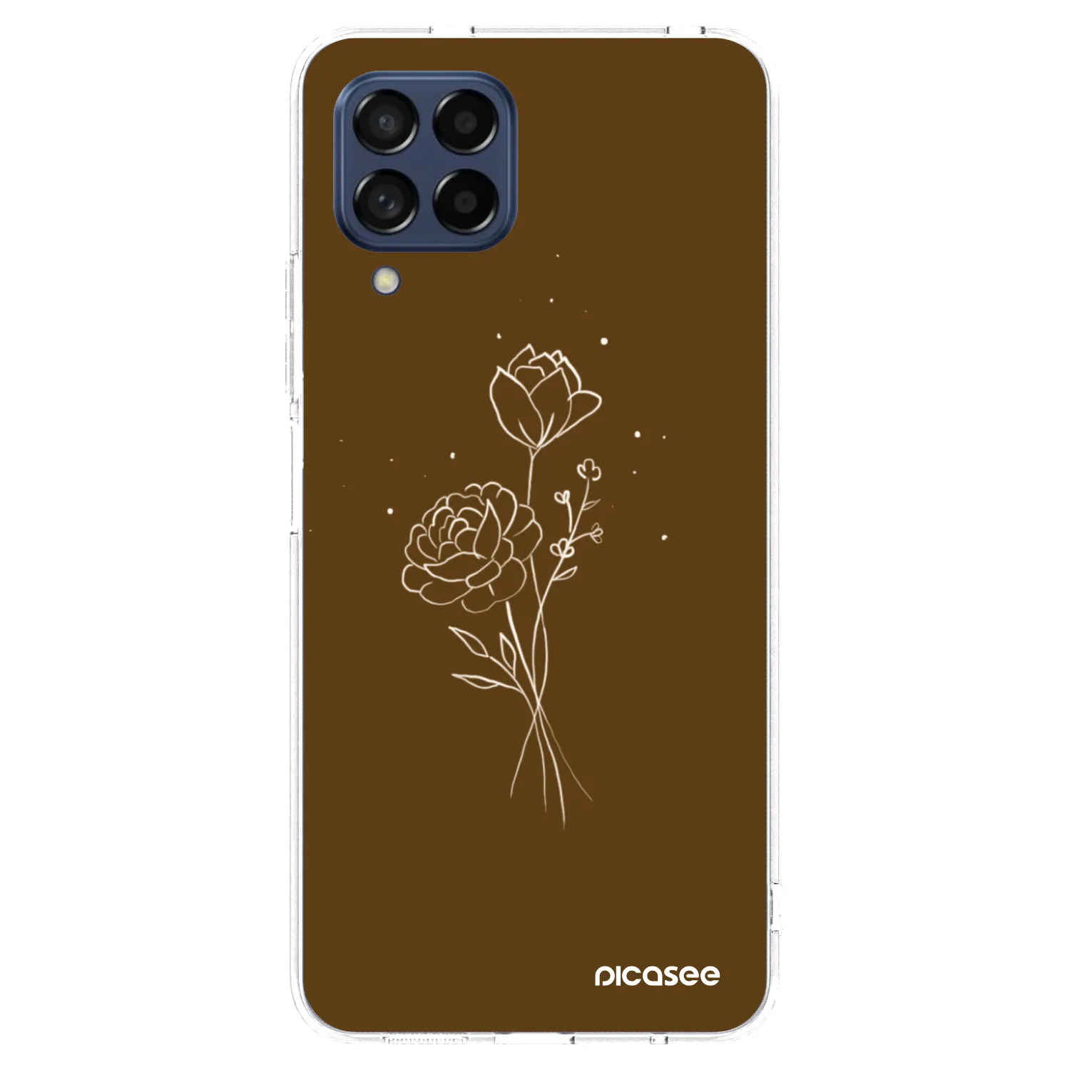 Picasee silikonový průhledný obal pro Samsung Galaxy M53 5G - Brown flowers