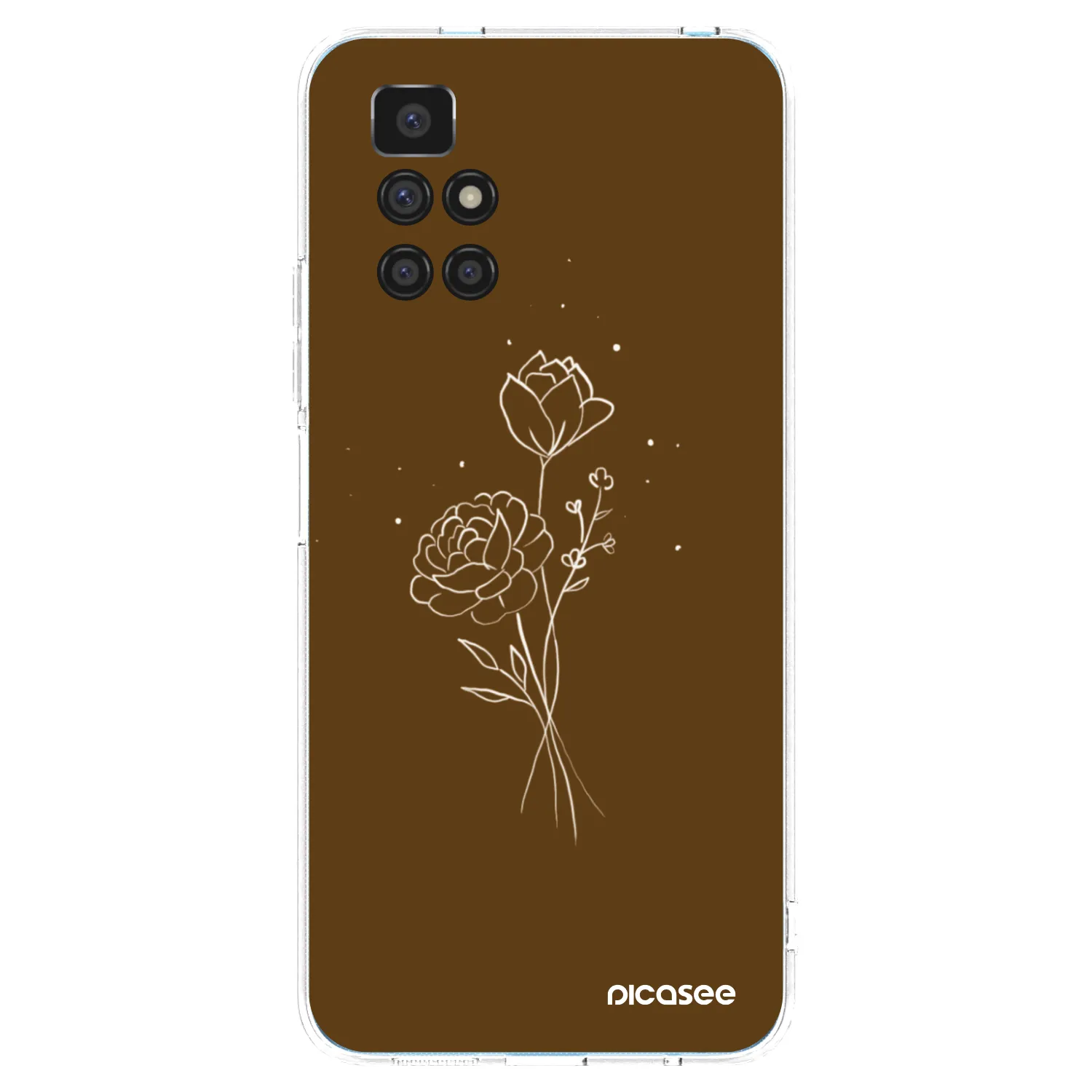 Picasee silikonový průhledný obal pro Xiaomi Redmi 10 (2022) - Brown flowers