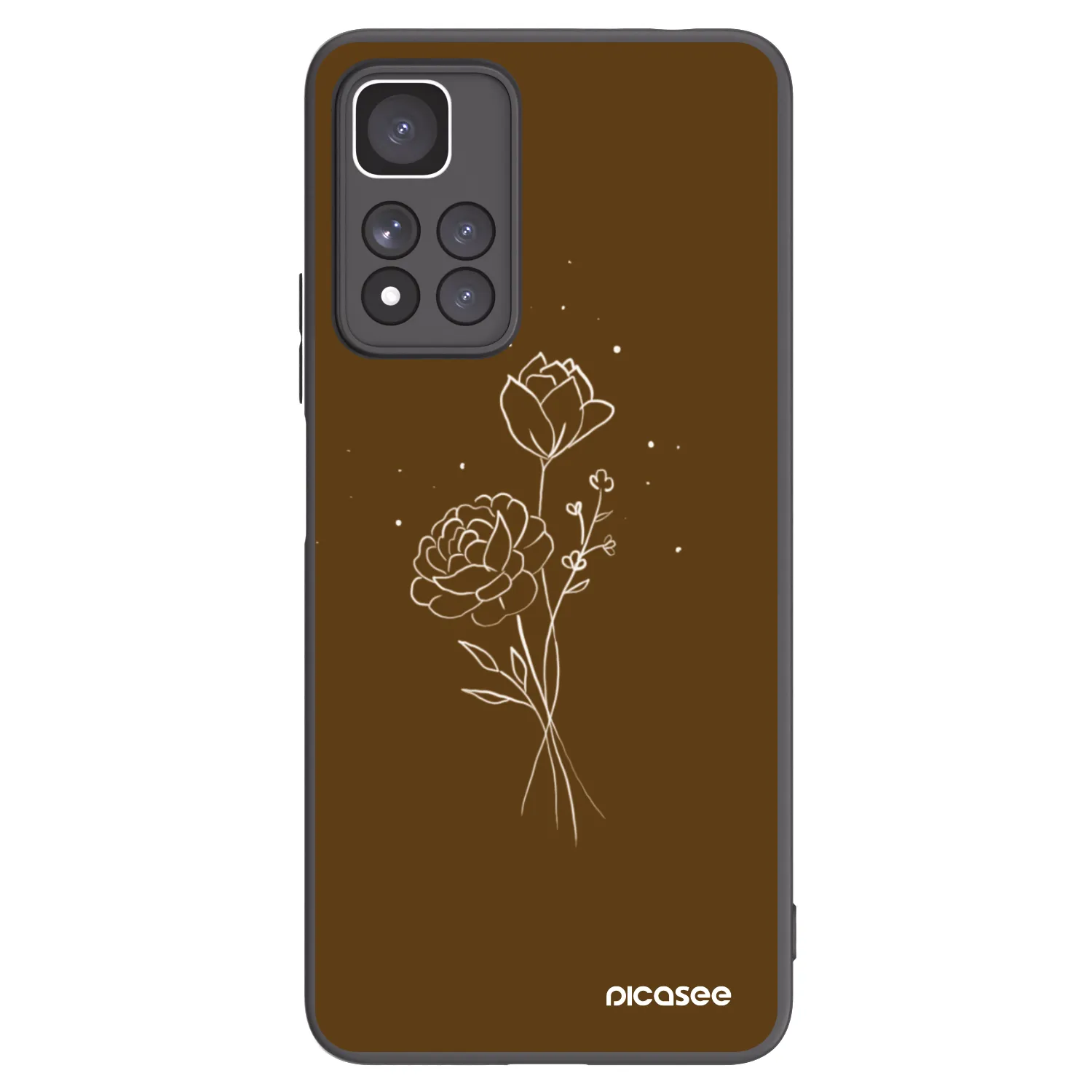 Picasee silikonový černý obal pro Xiaomi Redmi Note 11 Pro+ 5G - Brown flowers