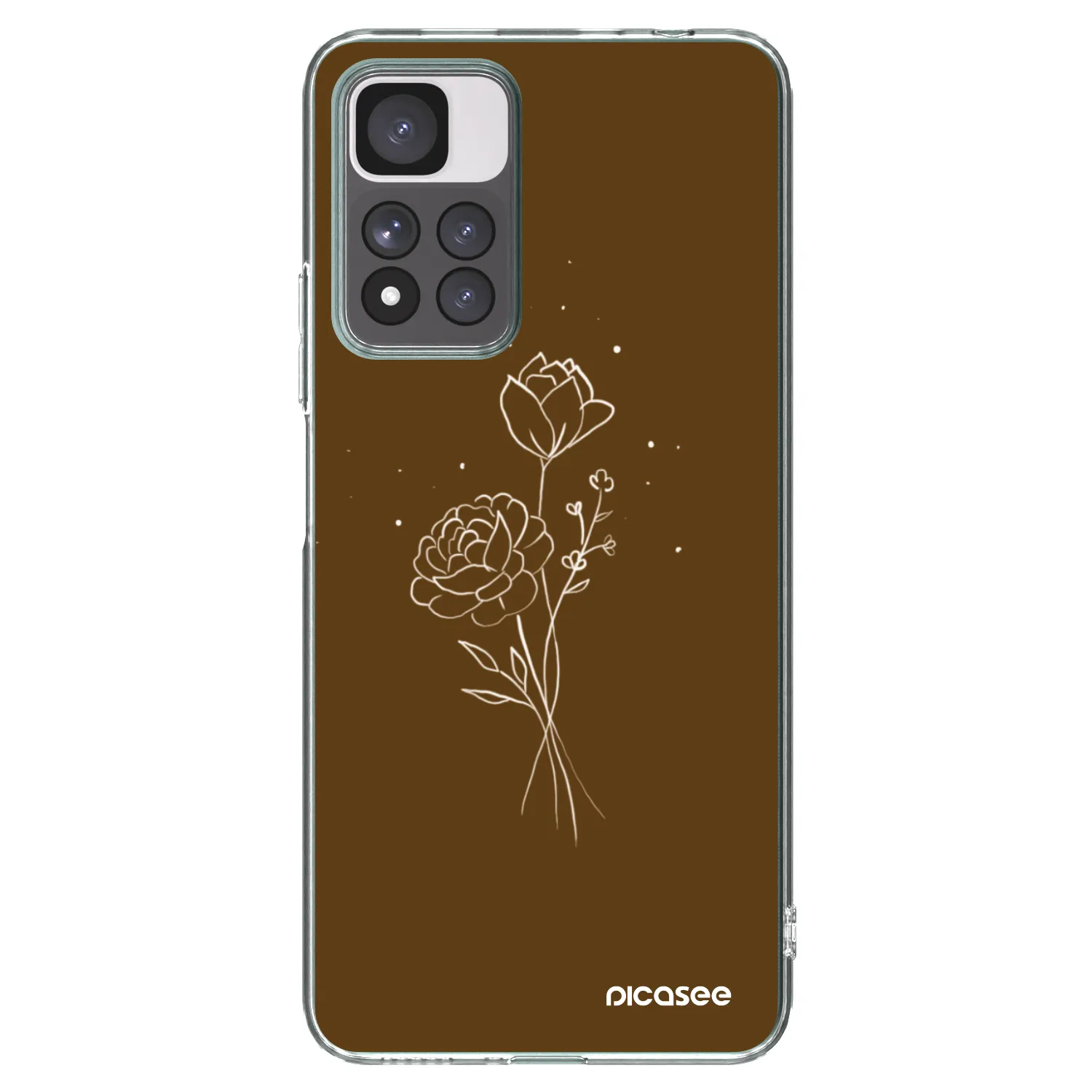 Picasee silikonový průhledný obal pro Xiaomi Redmi Note 11 Pro+ 5G - Brown flowers