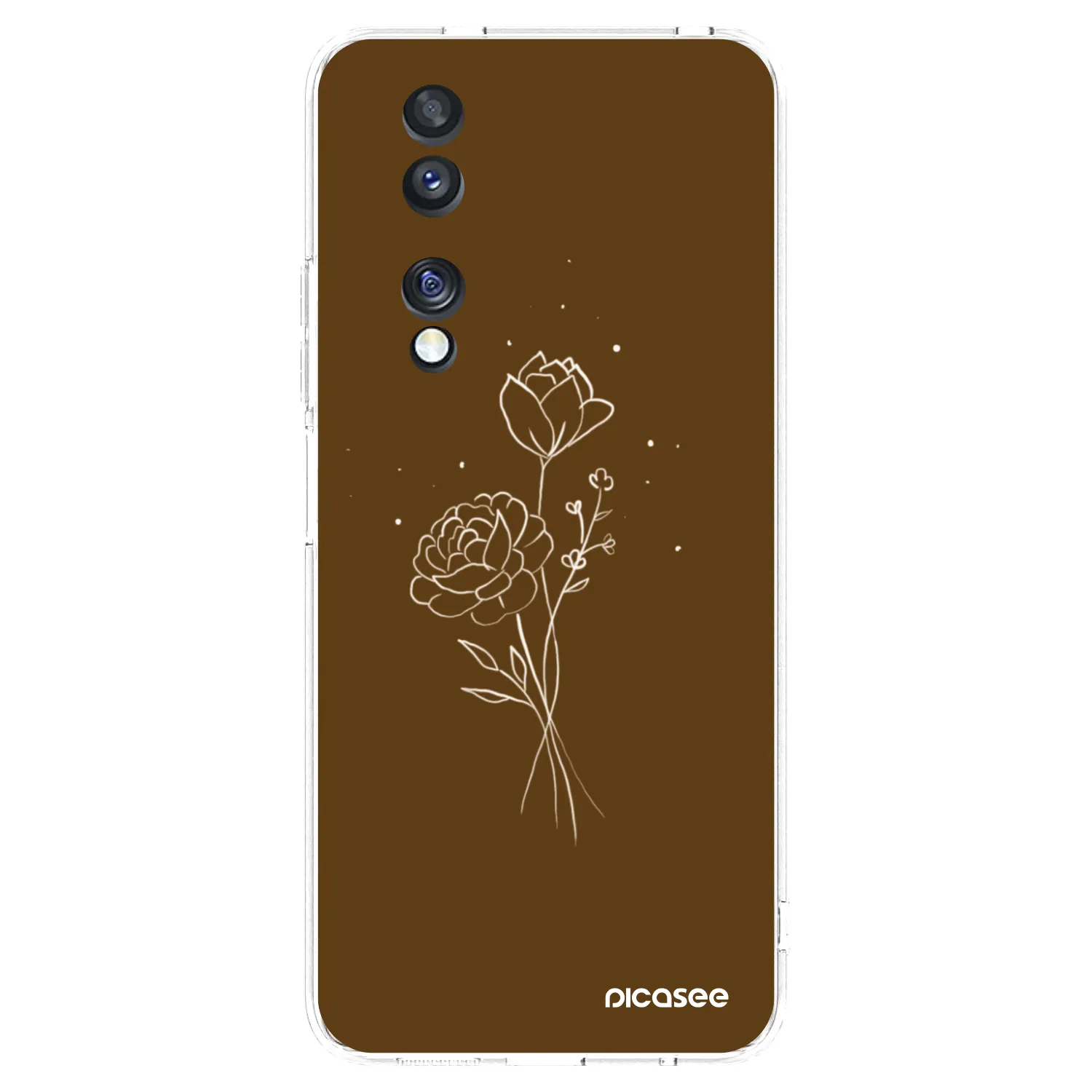 Picasee silikonový průhledný obal pro Honor 70 - Brown flowers