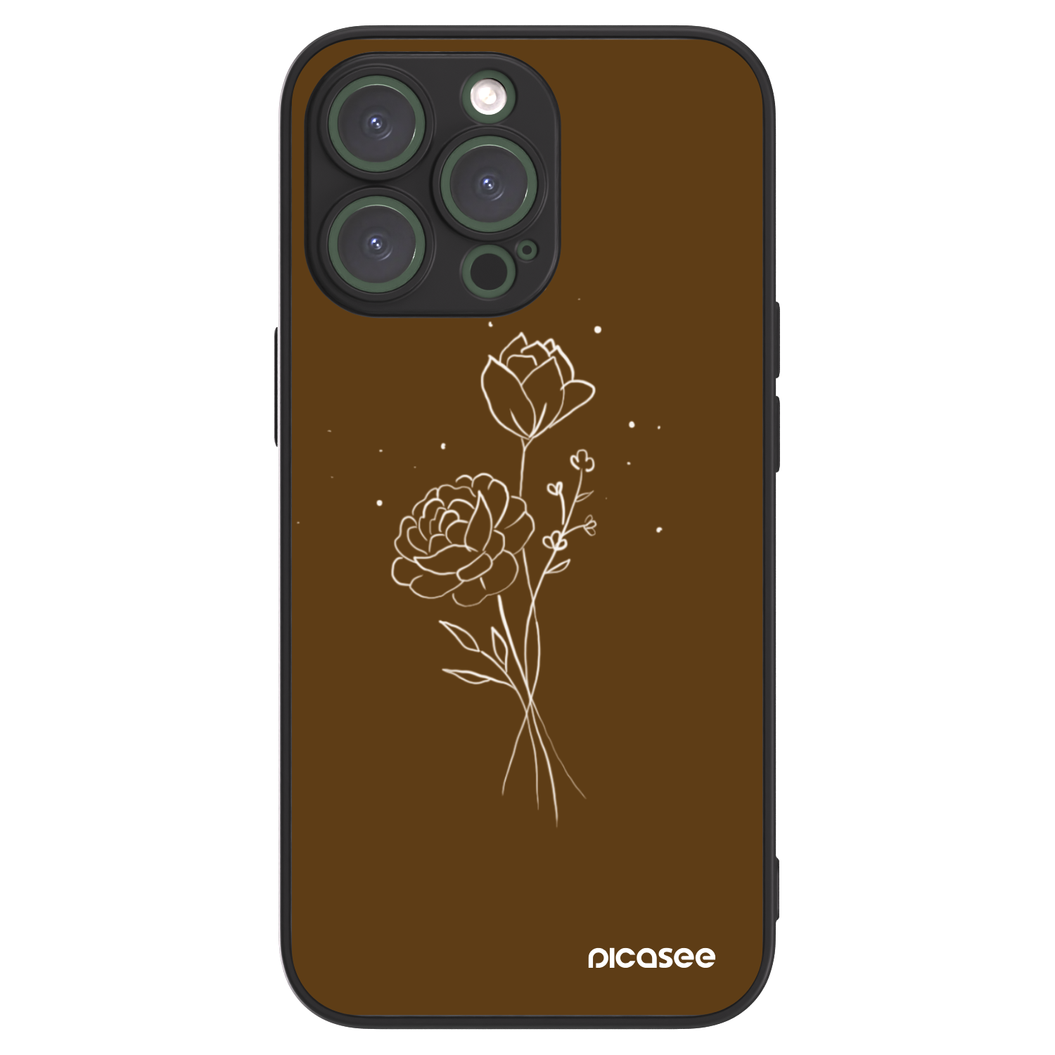 Picasee ULTIMATE CASE MagSafe pro Apple iPhone 13 Pro - Brown flowers