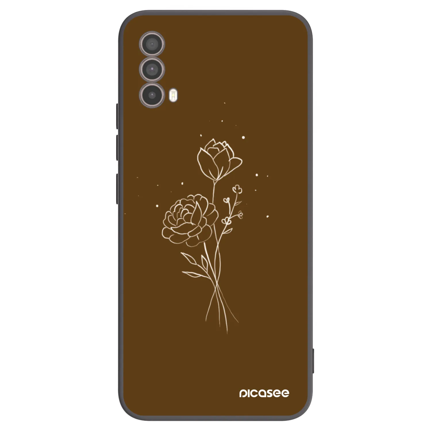 Picasee silikonový černý obal pro Motorola Moto E40 - Brown flowers