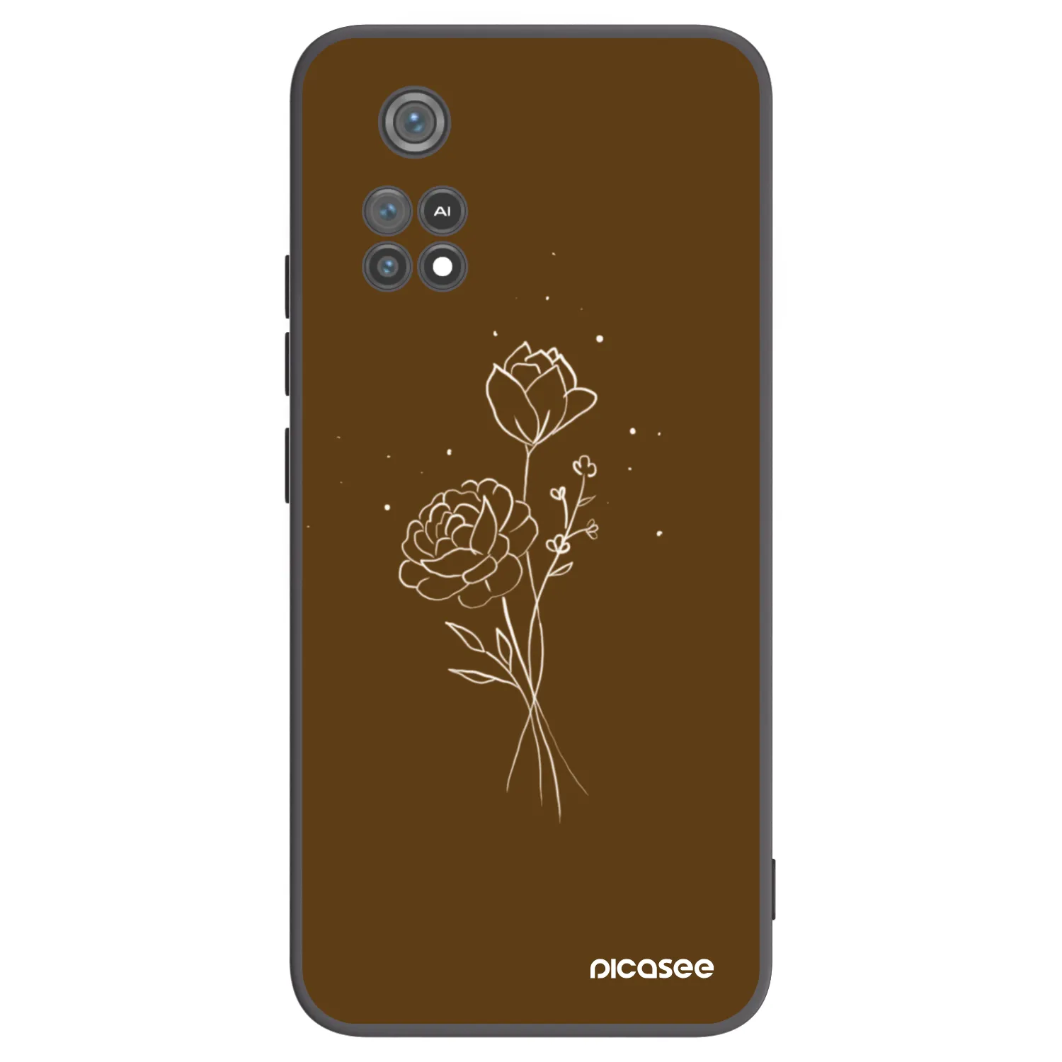 Picasee silikonový černý obal pro Xiaomi Poco M4 Pro - Brown flowers