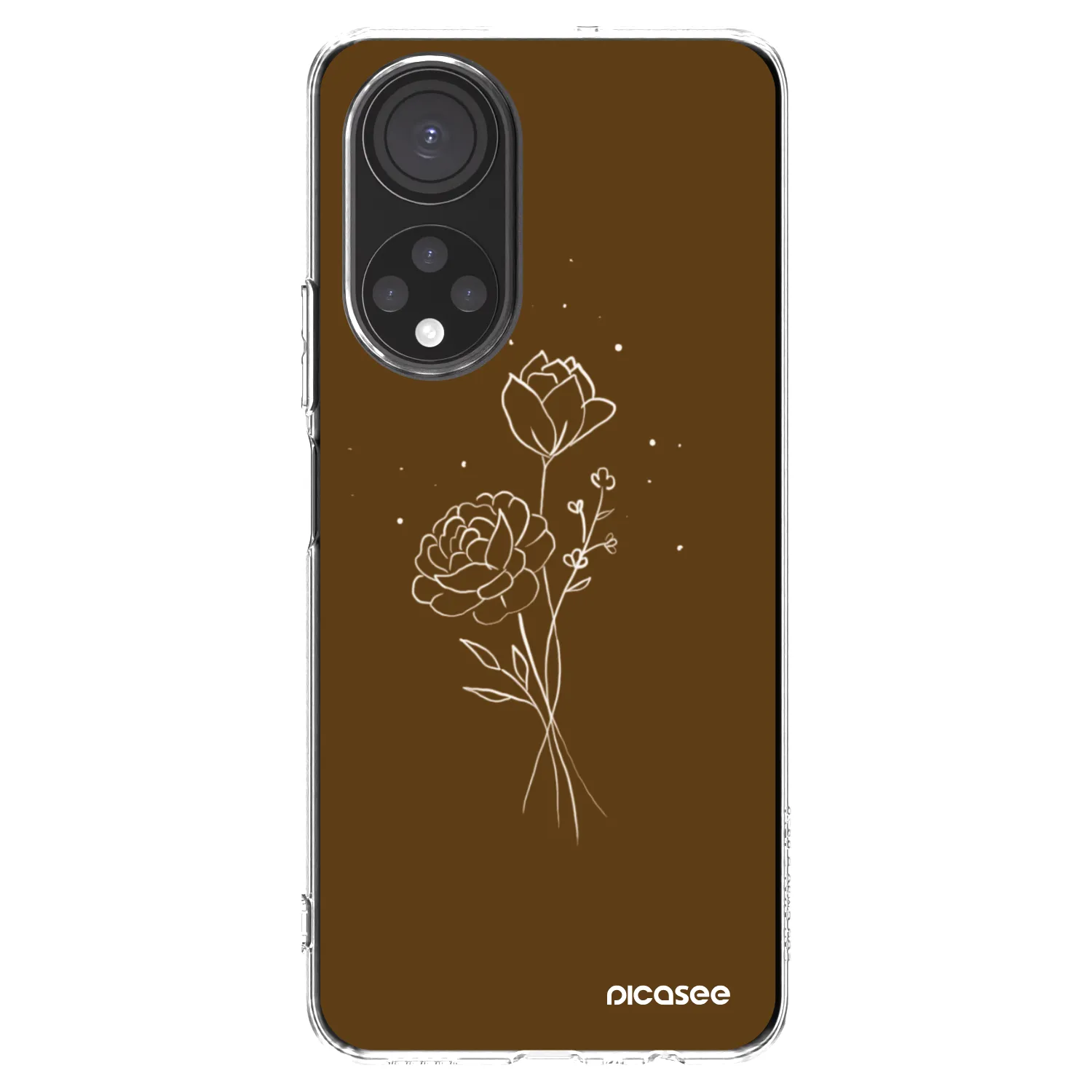 Picasee silikonový průhledný obal pro Honor X7 - Brown flowers