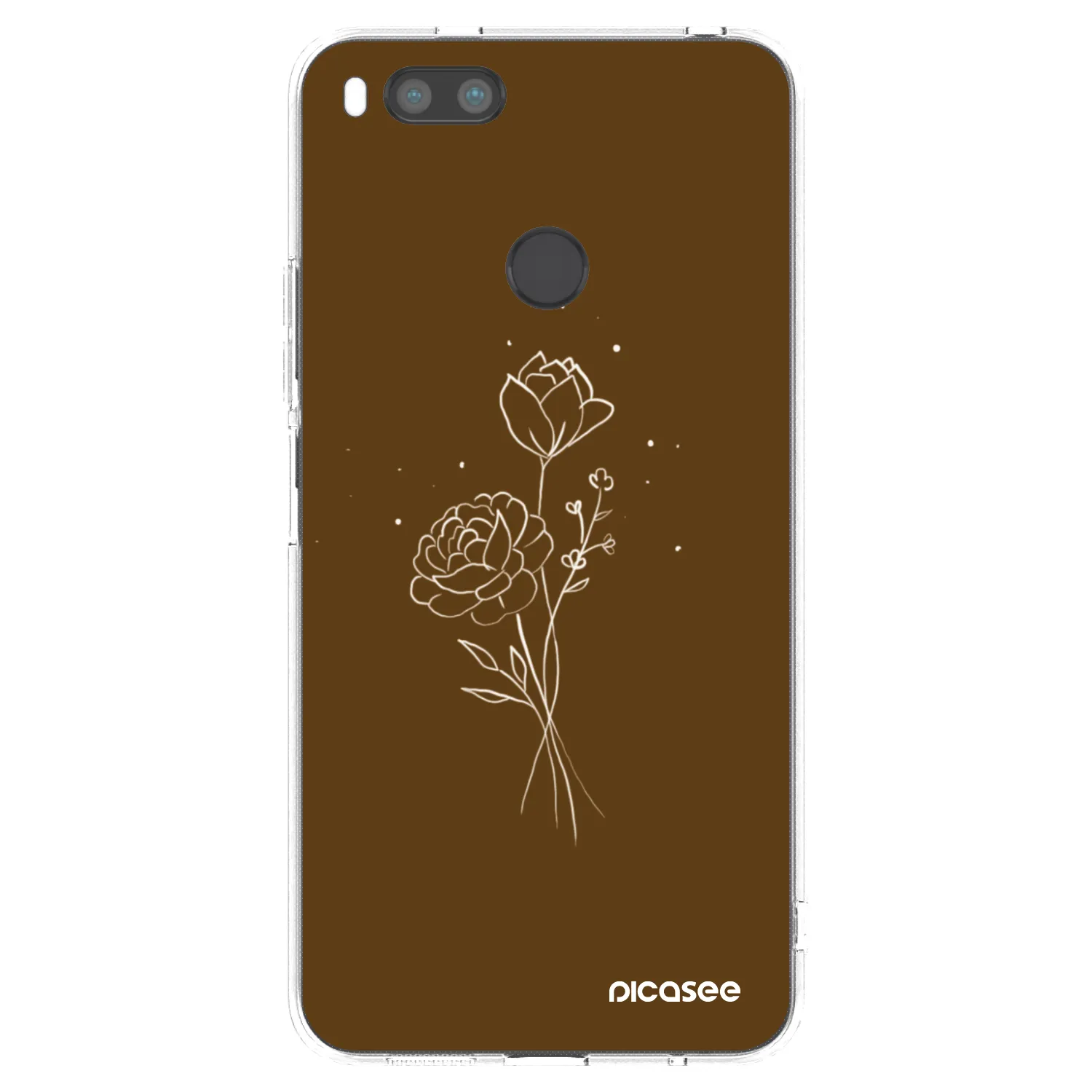 Picasee silikonový průhledný obal pro Xiaomi Redmi A1 - Brown flowers