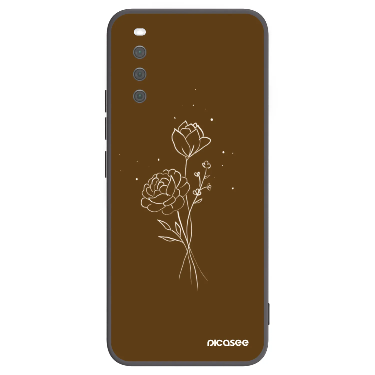 Picasee silikonový černý obal pro Sony Xperia 10 III - Brown flowers