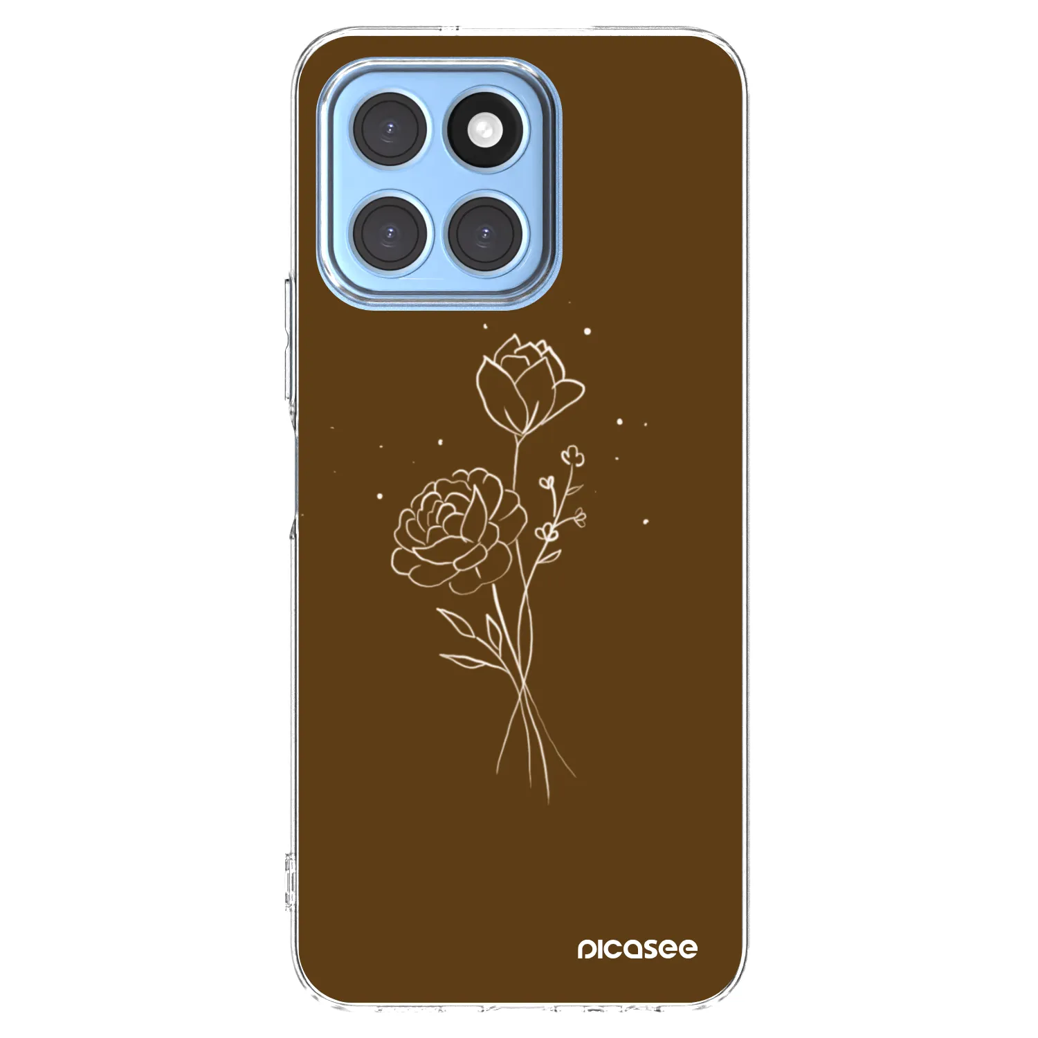 Picasee silikonový průhledný obal pro Honor X8 5G - Brown flowers