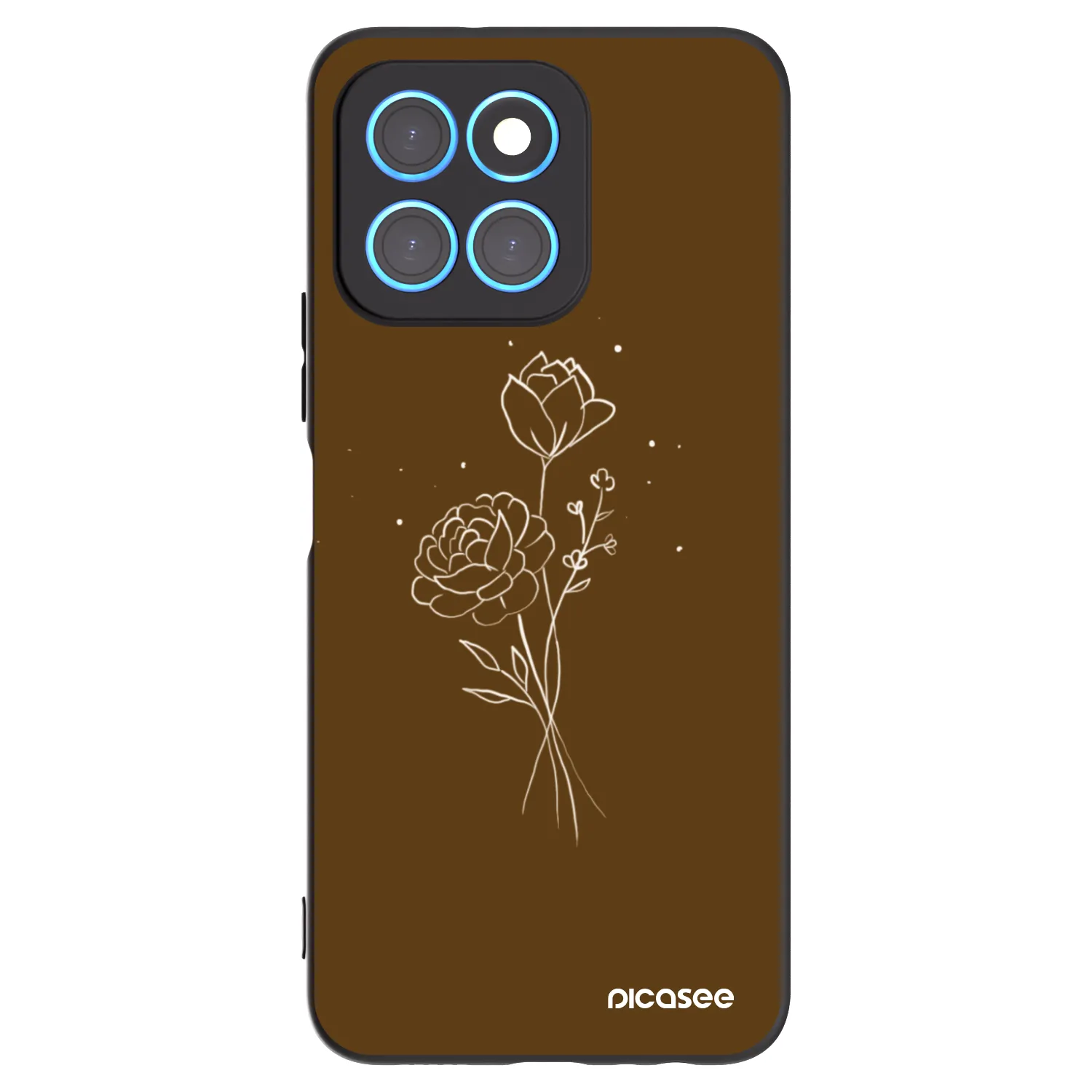 Picasee silikonový černý obal pro Honor X6 - Brown flowers