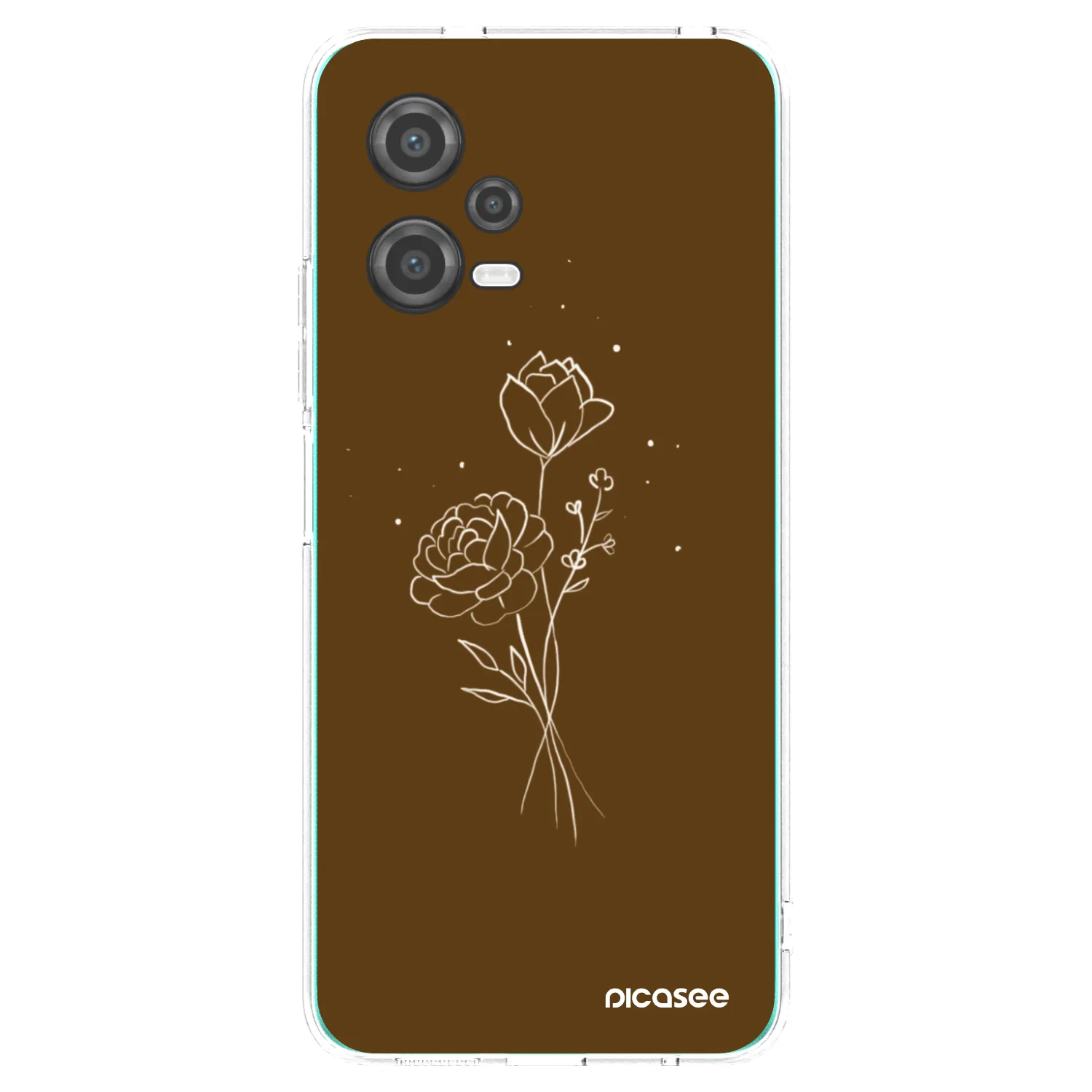 Picasee silikonový průhledný obal pro Xiaomi Poco X5 - Brown flowers
