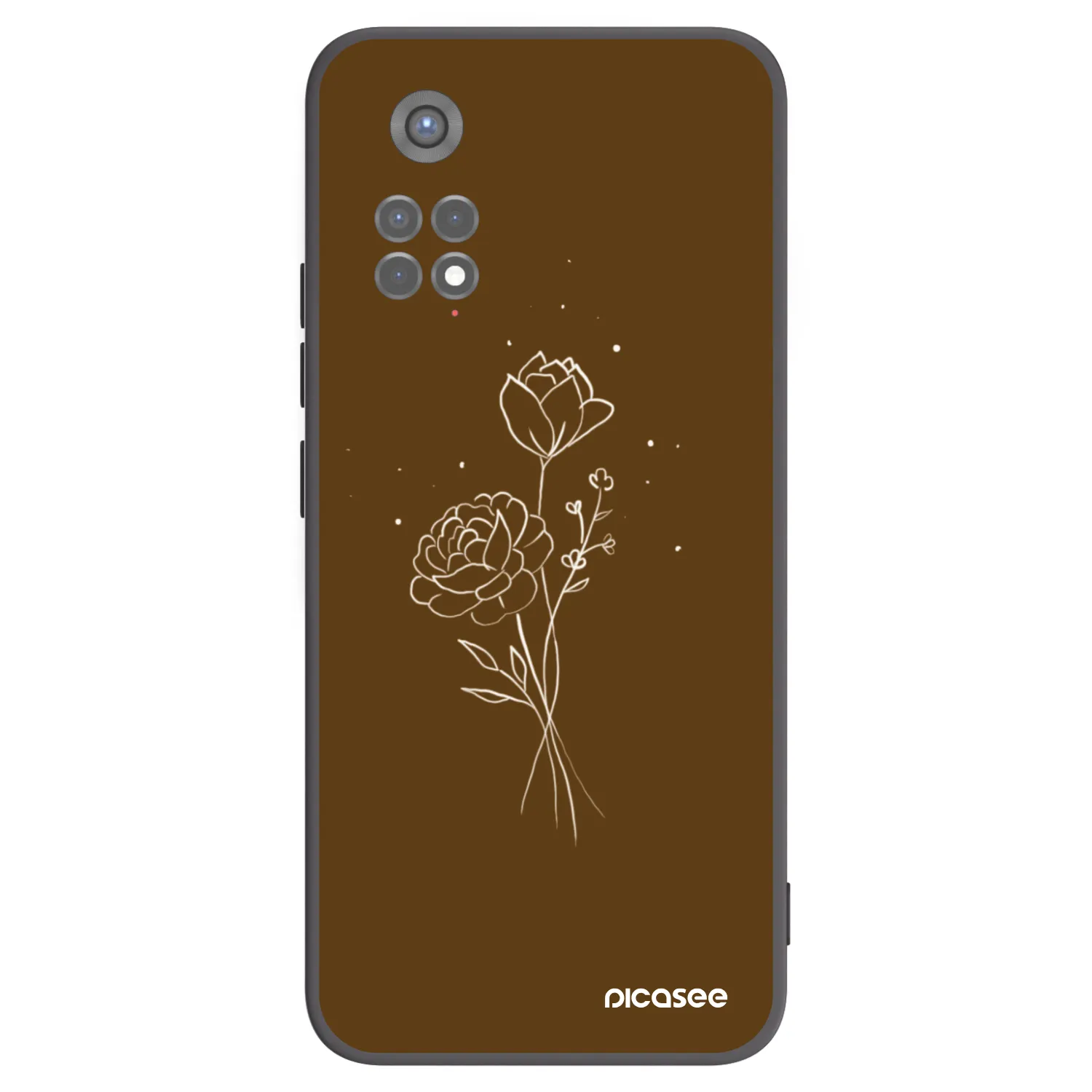 Picasee silikonový černý obal pro Xiaomi Redmi Note 11S 5G - Brown flowers