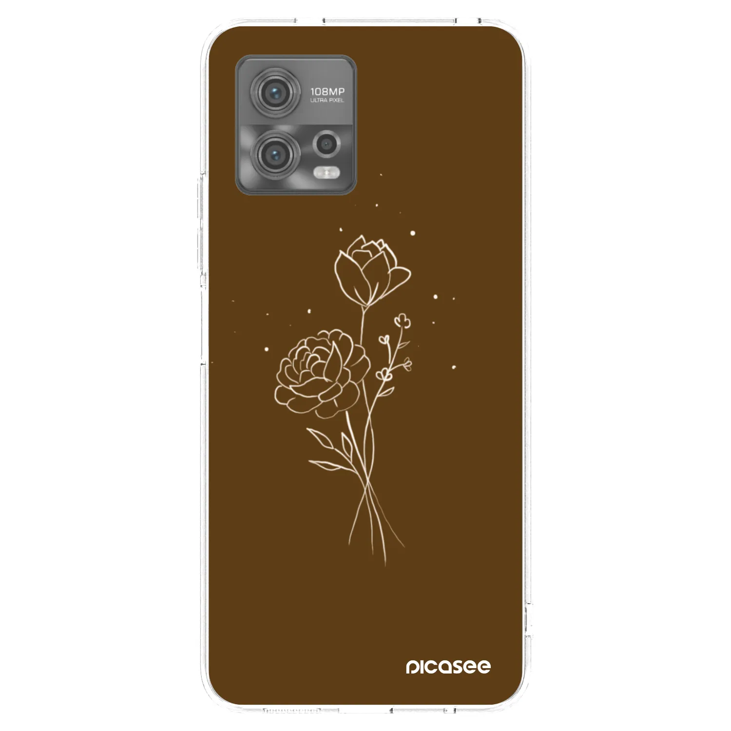 Picasee silikonový průhledný obal pro Motorola Moto G72 - Brown flowers