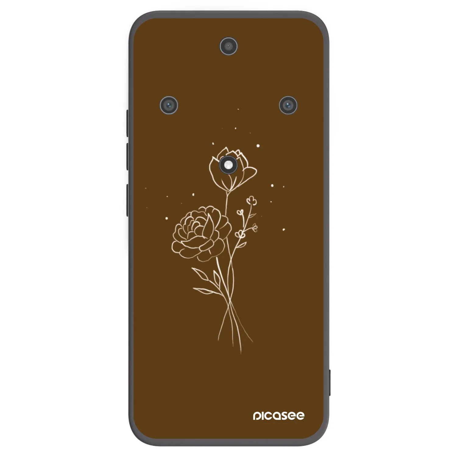 Picasee silikonový černý obal pro Honor Magic5 Lite 5G - Brown flowers