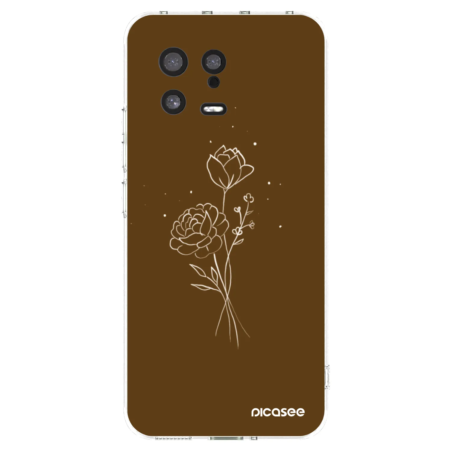 Picasee silikonový průhledný obal pro Xiaomi 13 - Brown flowers