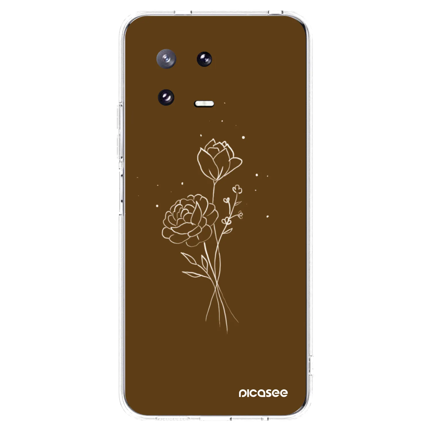 Picasee silikonový průhledný obal pro Xiaomi 13 Pro - Brown flowers