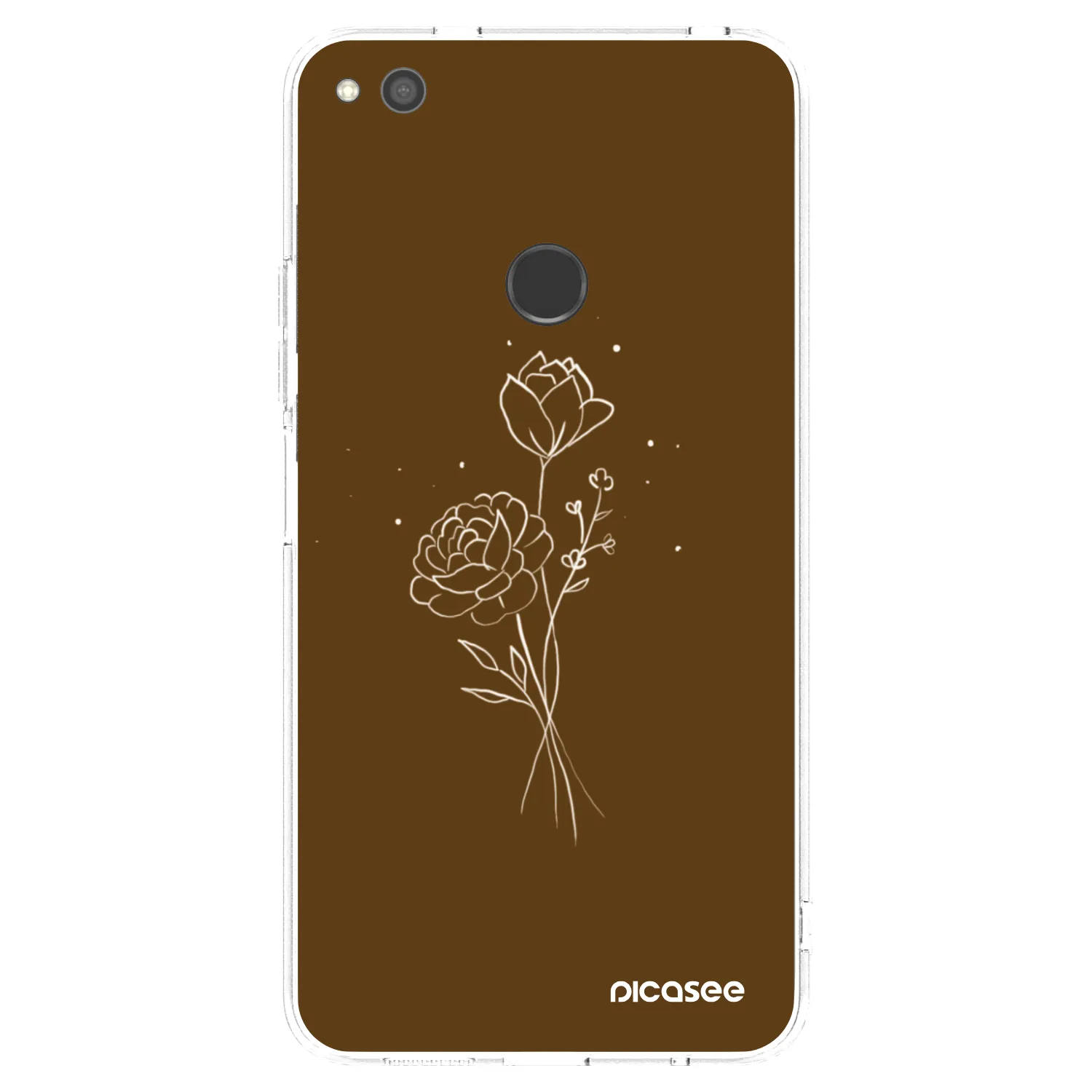 Picasee silikonový průhledný obal pro Huawei P9 Lite 2017 - Brown flowers