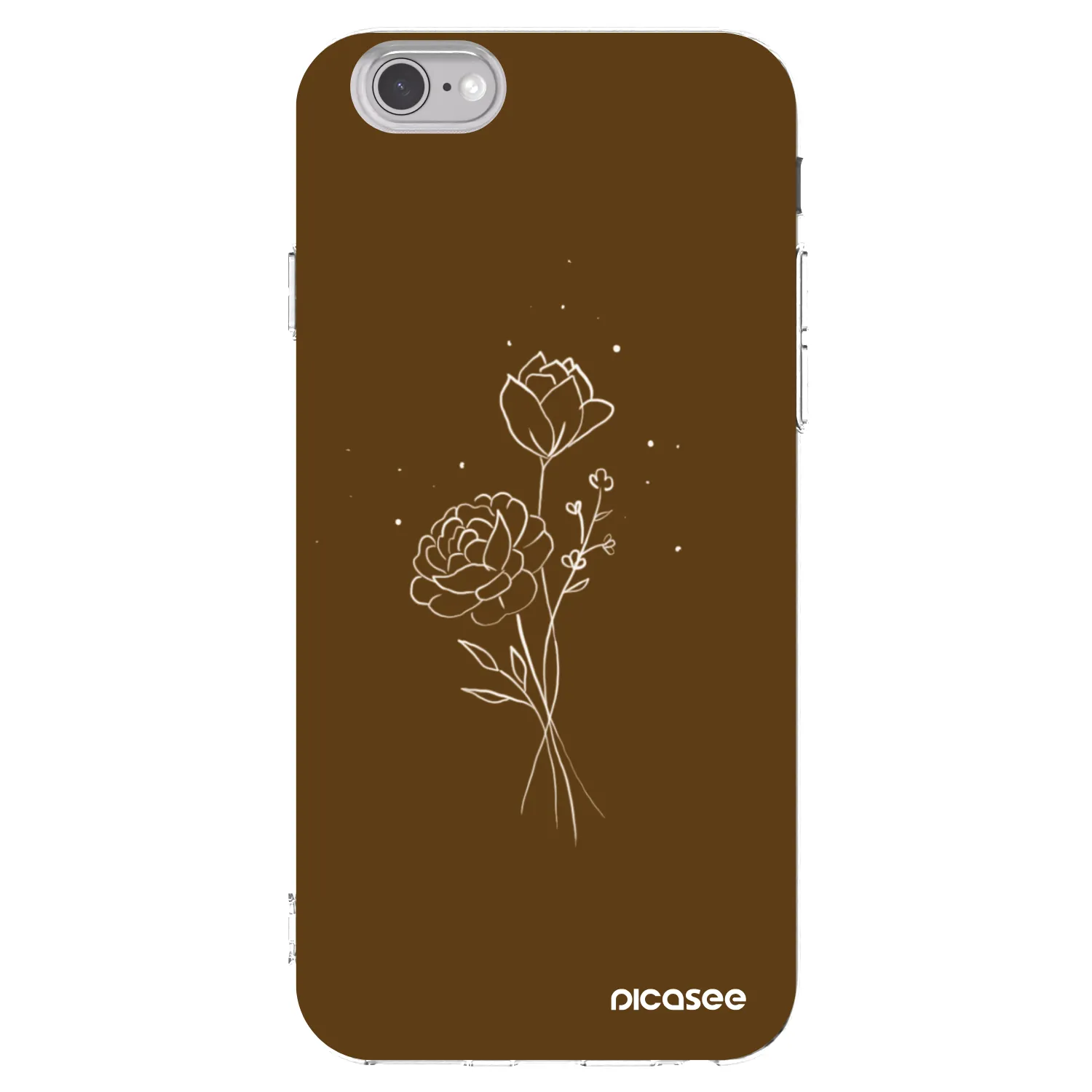 Picasee silikonový průhledný obal pro Apple iPhone 6/6S - Brown flowers