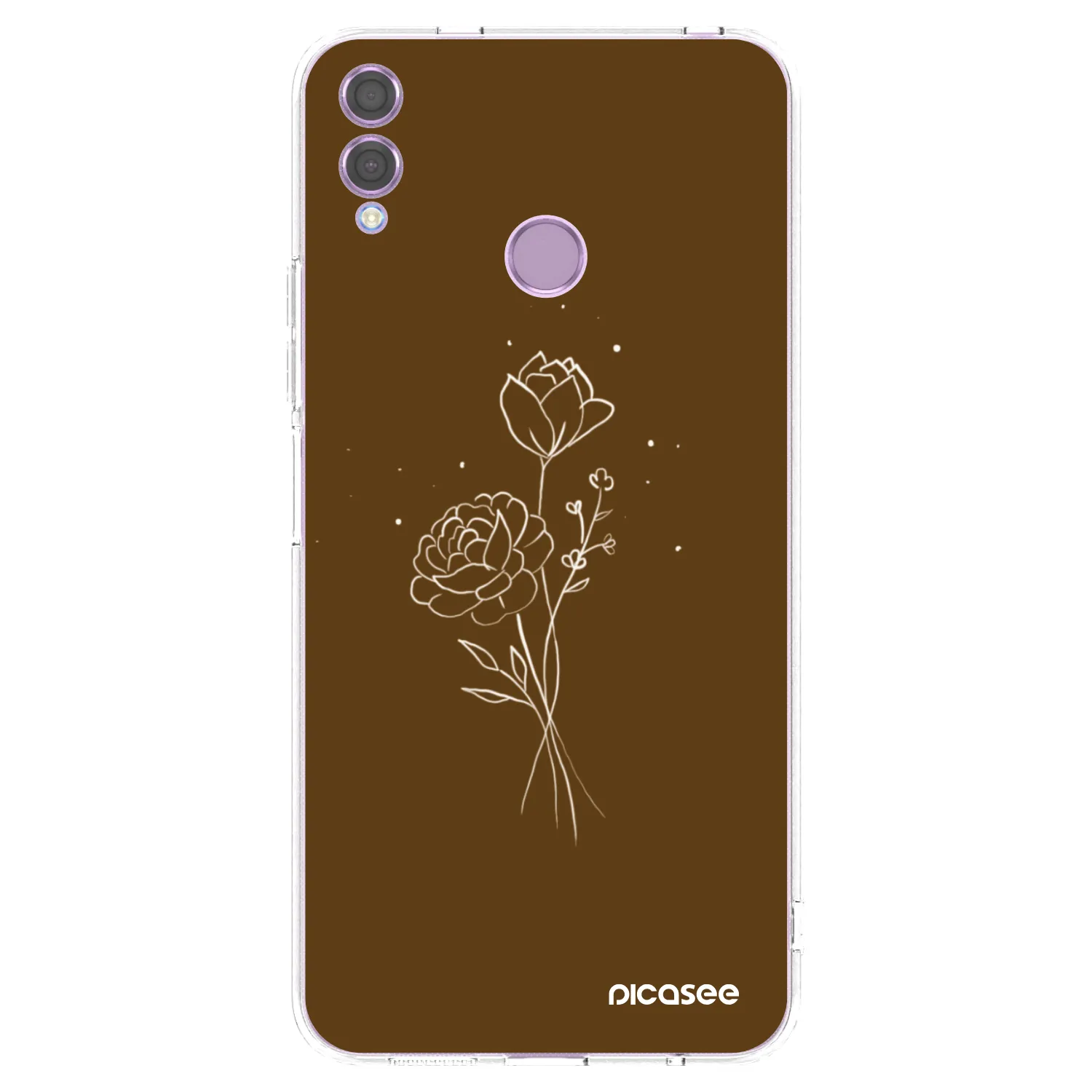 Picasee silikonový průhledný obal pro Honor 8X - Brown flowers